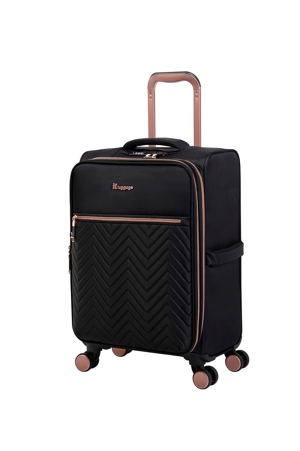it luggage| Bewitching-Black-Cabin-56cm | Expandable| Soft case| 8 Wheel Trolley Bag| Luggage Trolley with Shoe Pouch & Wet Pouch| Cabin Luggage