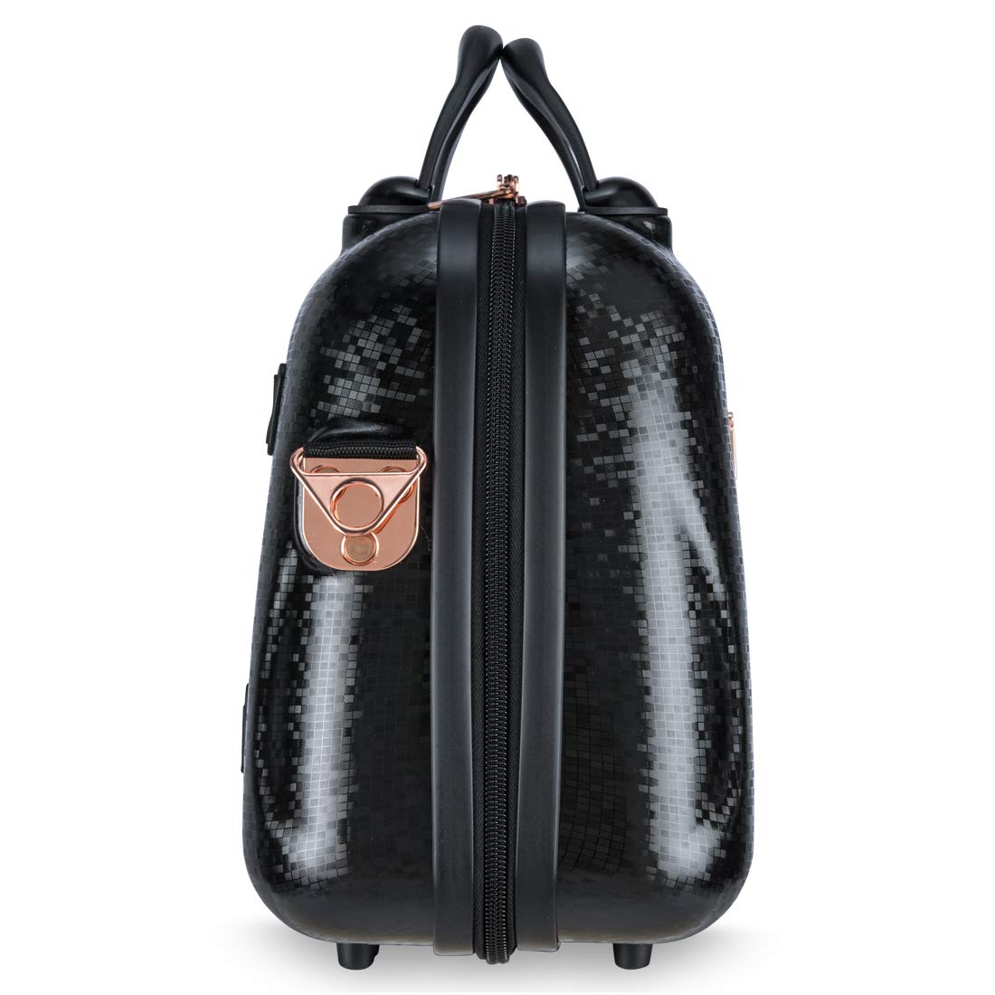 it luggage Handbag for Women Sparkle Polycarbonate Hardsided Vanity Case for Women 13.8 inches Cosmetic Box 35cm (Black)