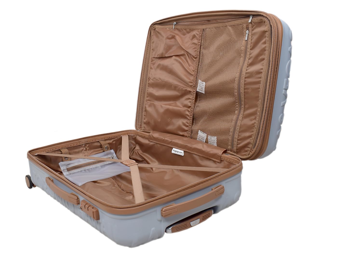 it luggage-Destinations-Pearl Blue-Set of 2- Medium & Cabin-24 & 20 inches-Expandable Hardsided Suitcase Travel Bag 8 Wheel Trolley Bag with TSA Lock & Wet Pouch Inside