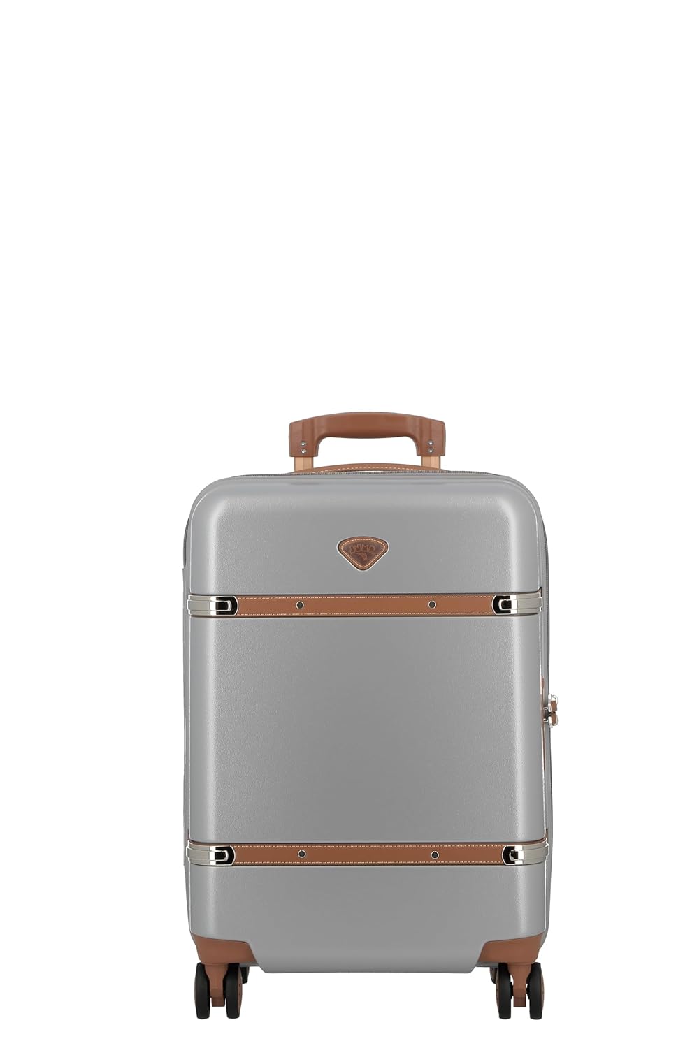 JUMP Cassis RIVIERA-Silver-Cabin-55cm Eco Responsible Expandable Hardsided 8 Wheel Luggage with TSA Lock, Anti-Theft Zipper, Name Tag and Luxury Bag Cover