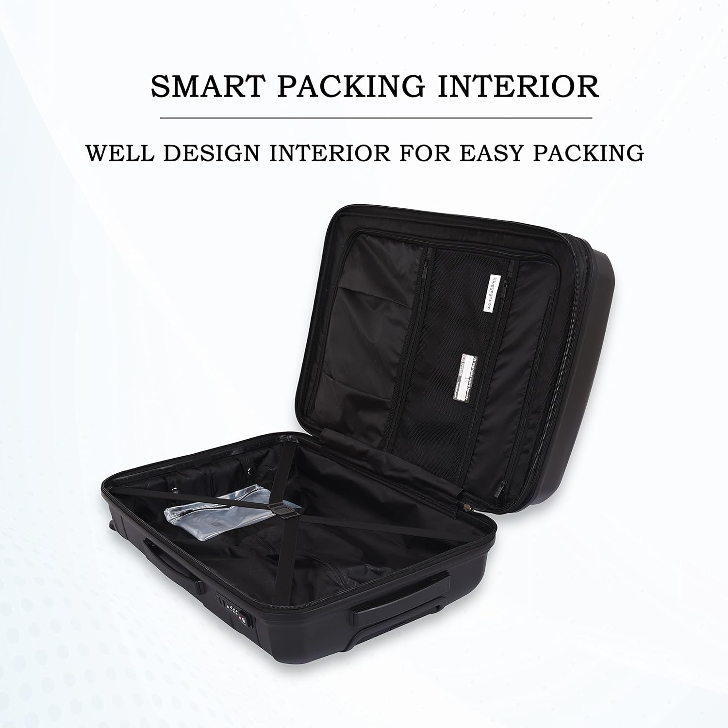 it luggage Momentous Black Medium-24 inches Expandable Polypropylene Hardsided with TSA Lock & Wet Pouch Inside 8 Wheel Trolley Bag