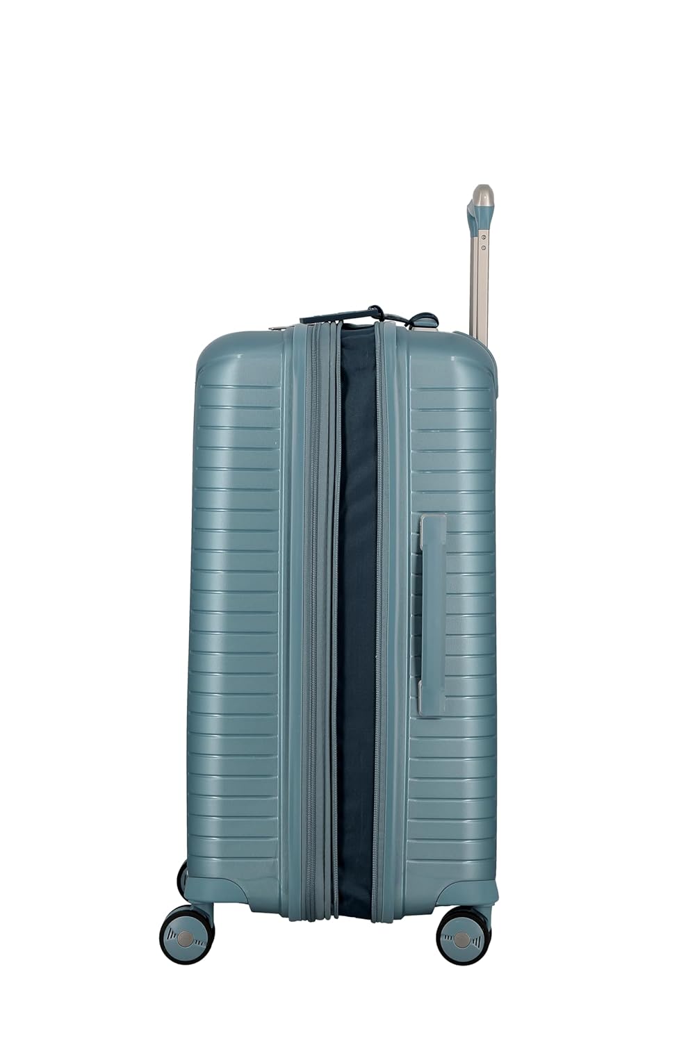 JUMP EVAE EV24 Metallic Light Blue-Medium-66cm Expandable Hardsided 8 Wheel Luggage with TSA Lock, Shoe Pouch, Wet Pouch, Laundry Bag and Silicone Name tag