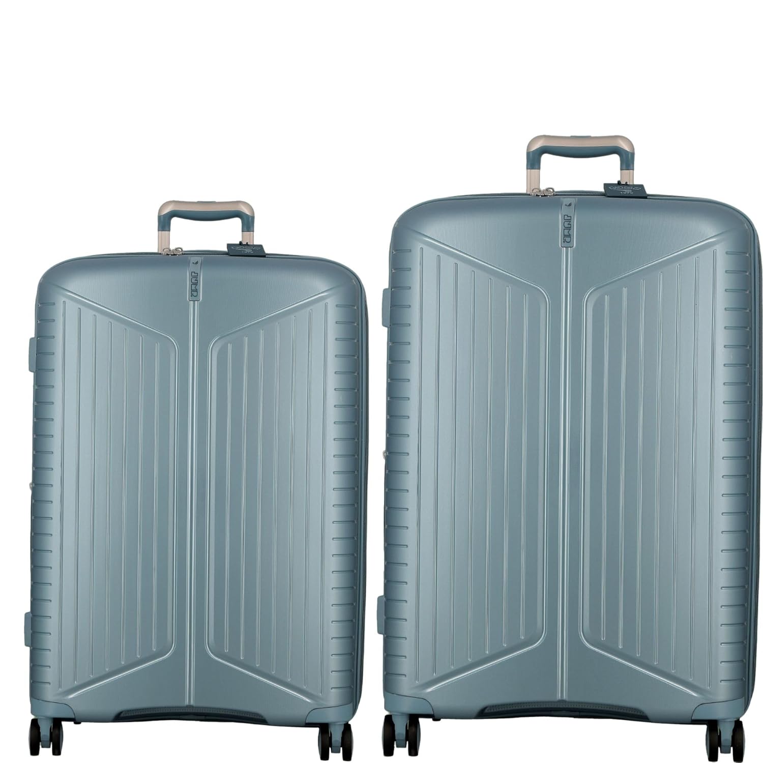 JUMP EVAE- Light Blue-Set of 2-Large & Medium-76,66 cm Expandable Hardsided 8 Wheel Luggage with TSA Lock, Shoe Pouch, Wet Pouch, Laundry Bag and Silicone Name tag
