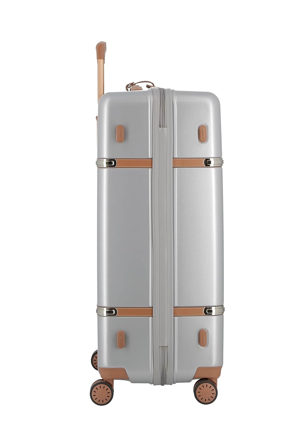 JUMP Cassis RIVIERA-Silver-Large-77cm Eco Responsible Expandable Hardsided 8 Wheel Luggage with TSA Lock, Anti-Theft Zipper, Name Tag and Luxury Bag Cover