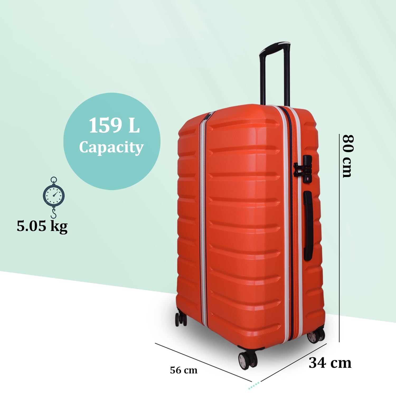 it luggage Intertide Red Large-28 inches Expandable Polycarbonate Hard Case Carry on Luggage TSA Lock 8 Wheel Trolley Bag Water Proof Interior Pocket