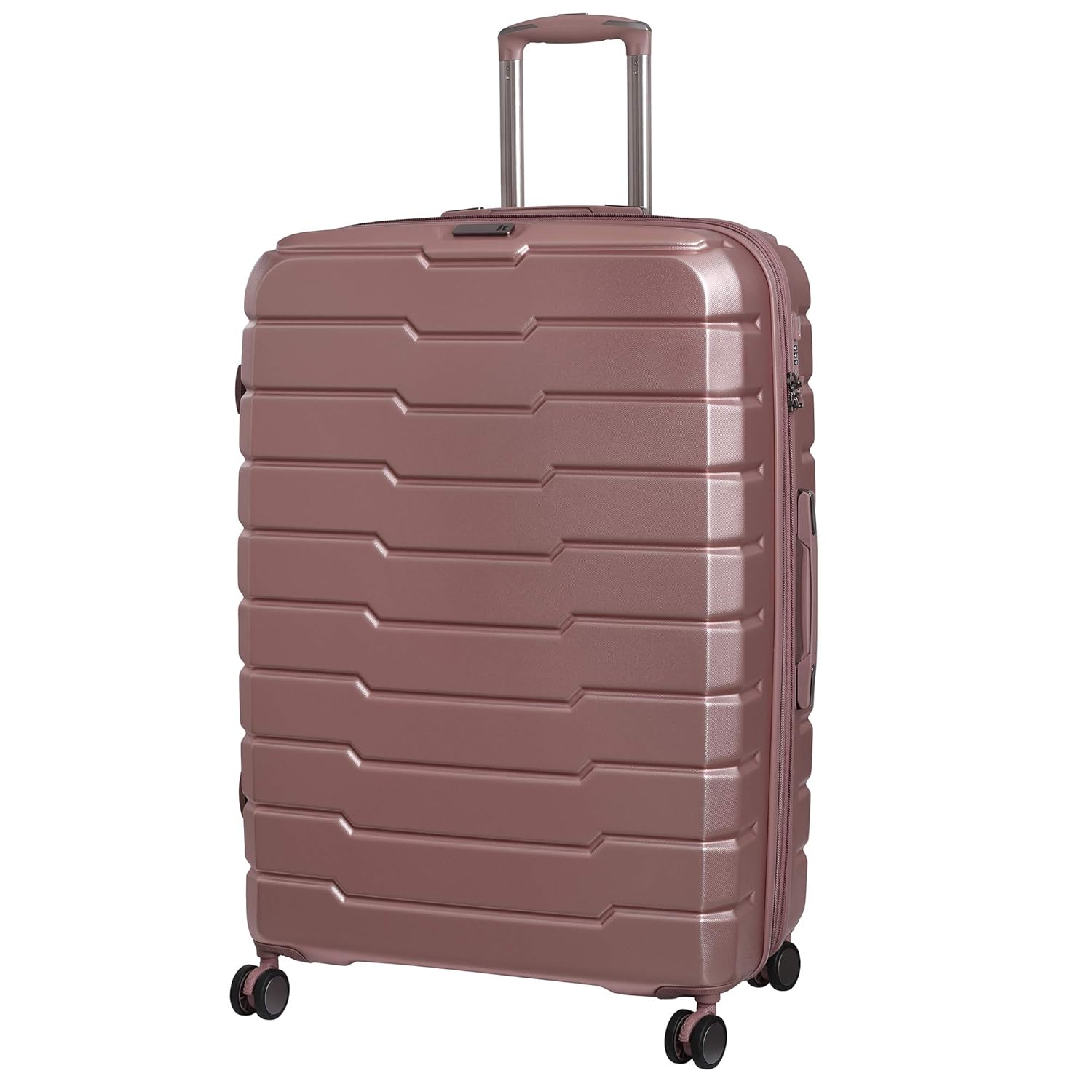 it luggage Prosperous-Metallic Pink-Set of 2-Large & Medium-28 & 24 inches Expandable Hardsided Suitcase Travel Bag 8 Wheel Trolley with TSA Lock- 79cm & 70 cm