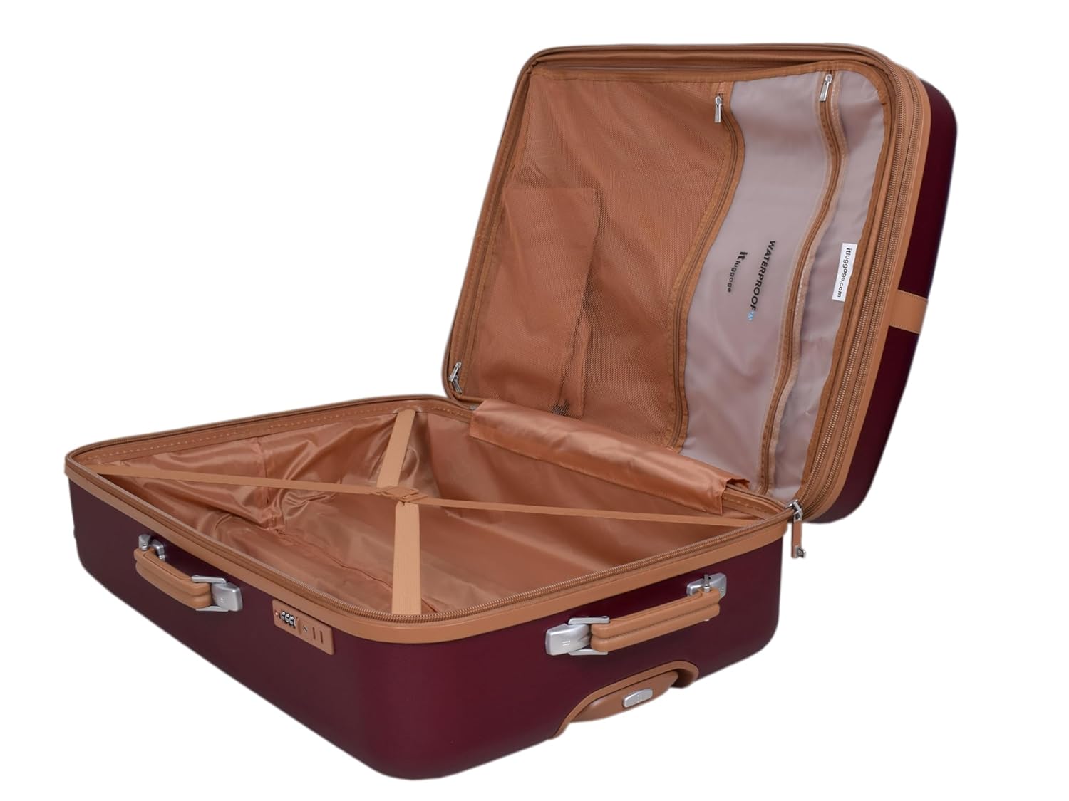 it luggage Shoreside Burgundy-Set of 3-Large, Medium & Cabin-28, 24 20 inches Expandable Cabin & Check-in Luggage with Wet Pouch Inside Hard Case Beautiful Interior 8 Wheel Trolley Bag