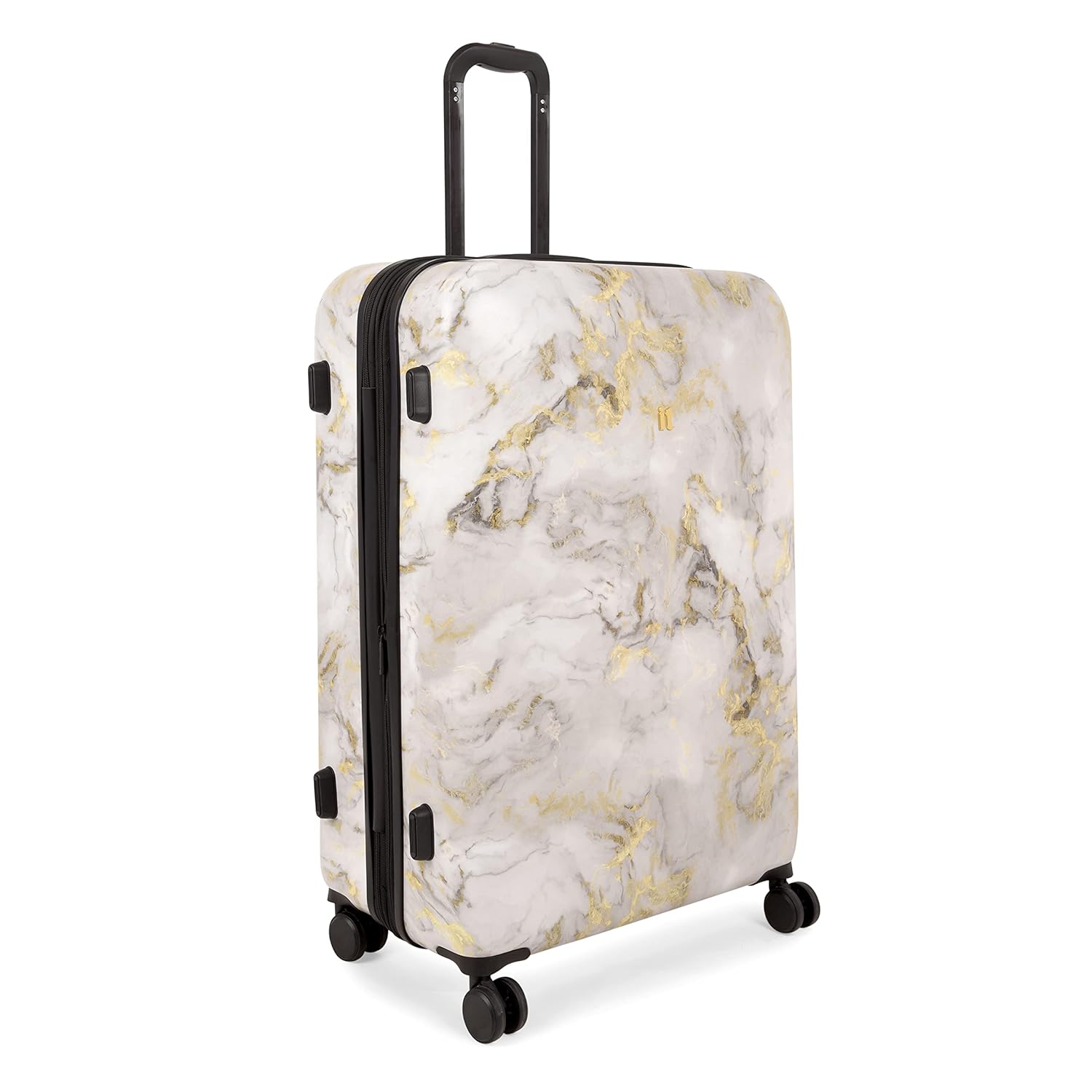 it luggage Sheen -Gold Grey Scale-Marble Effect Large-28 inches Expandable Polycarbonate Hardsided Suitcase Travel Bag 8 Wheel Trolley-80cm