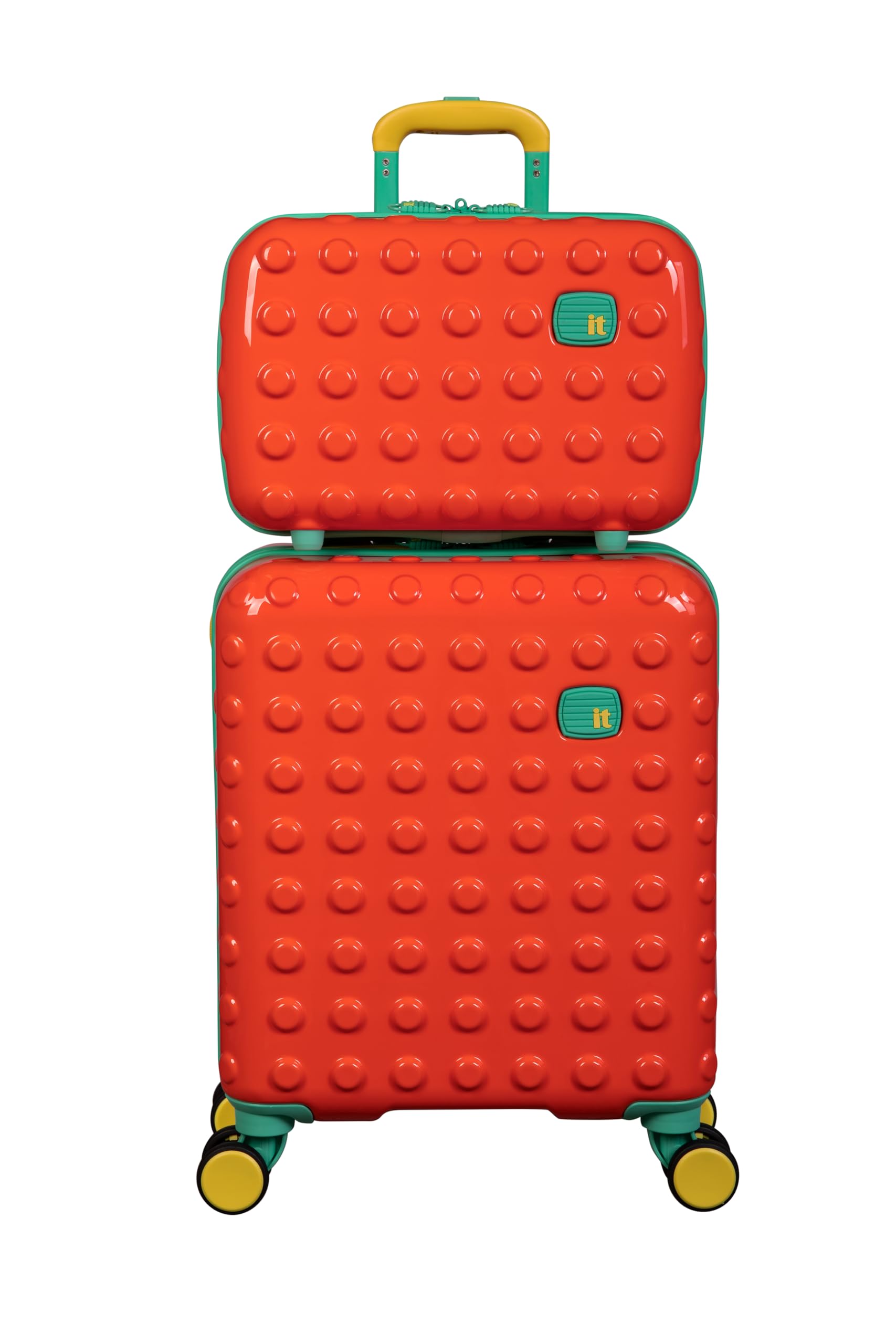 it luggage-Bobble Bloc-Vibrant Orange- Combo -Underseater -18 inches & Handheld Travel case-10 inches-Kids Luggage Hard case-Travel Bag-8 Wheel Trolley Bag