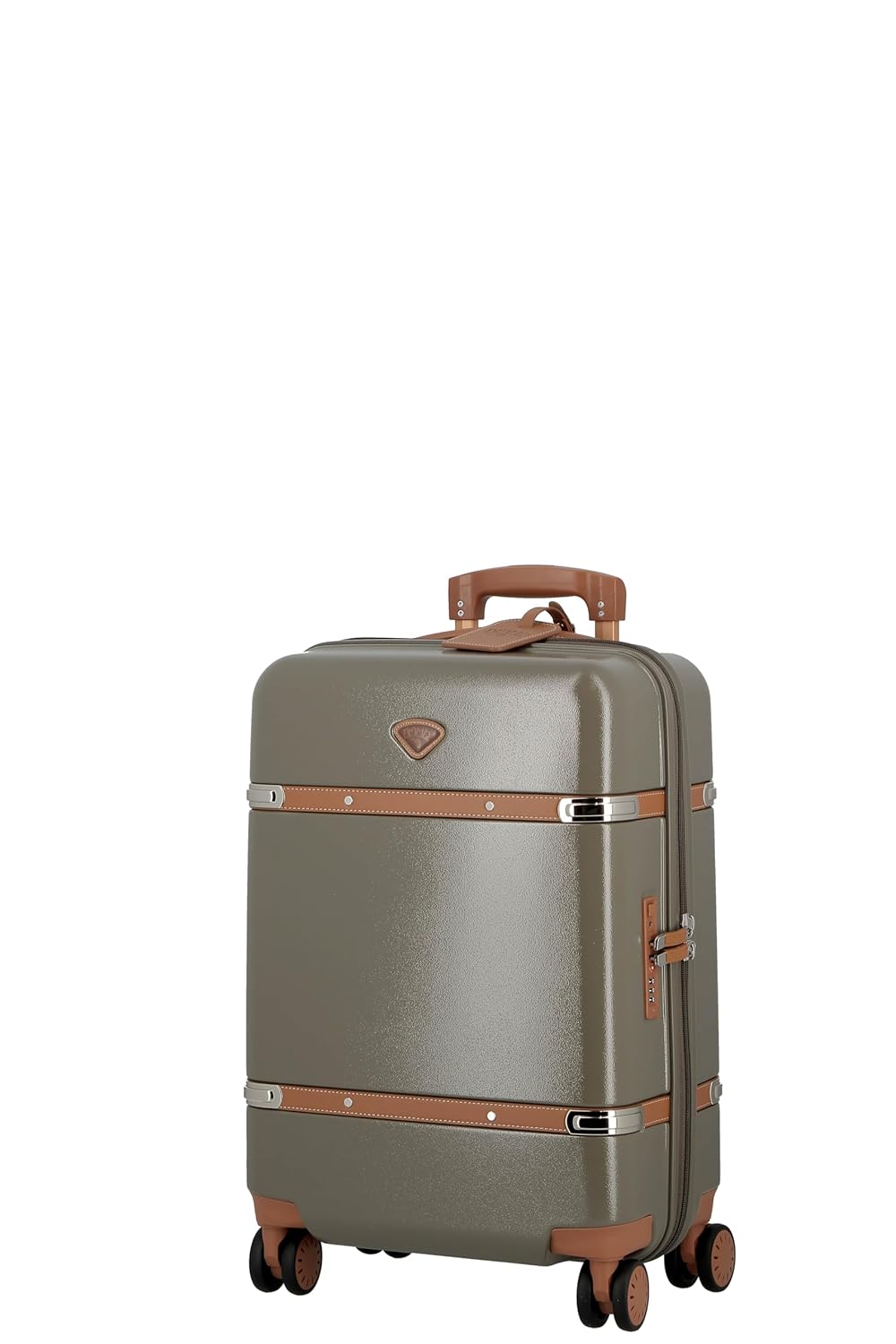JUMP Cassis RIVIERA-Khaki-Cabin-55cm Eco Responsible Expandable Hardsided 8 Wheel Luggage with TSA Lock, Anti-Theft Zipper, Name Tag and Luxury Bag Cover
