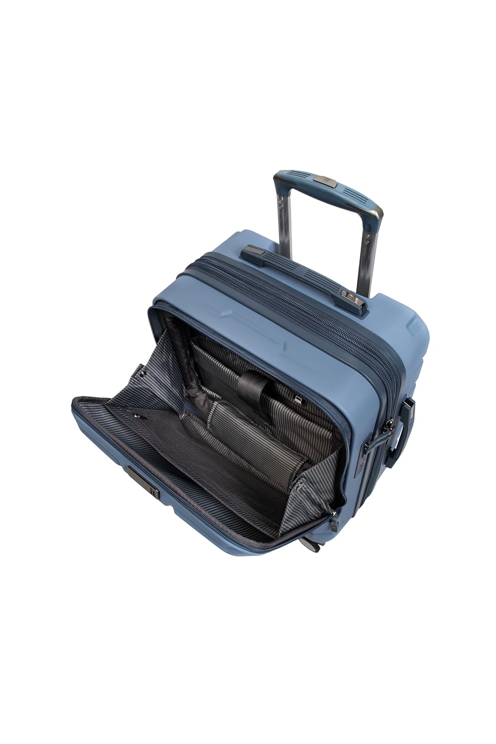 it luggage Prosperous |Faded Denim Blue-Cabin with Padded Laptop Section-54cms | Expandable | Polycarbonate| Hardsided Suitcase Travel Bag | 8 Wheel Trolley Bag