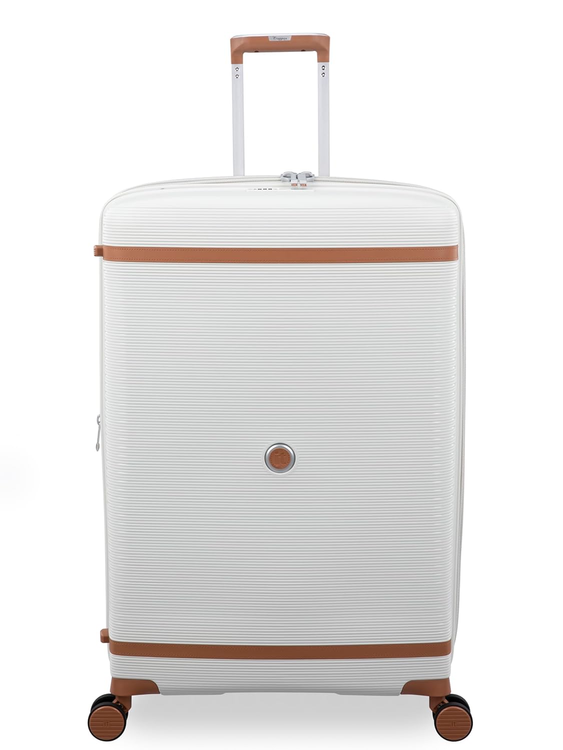 it luggage Illustrious Greyish White-Large-28 inches Expandable Check-in Luggage Hard Case Beautiful Interior 8 Wheel Trolley Bag
