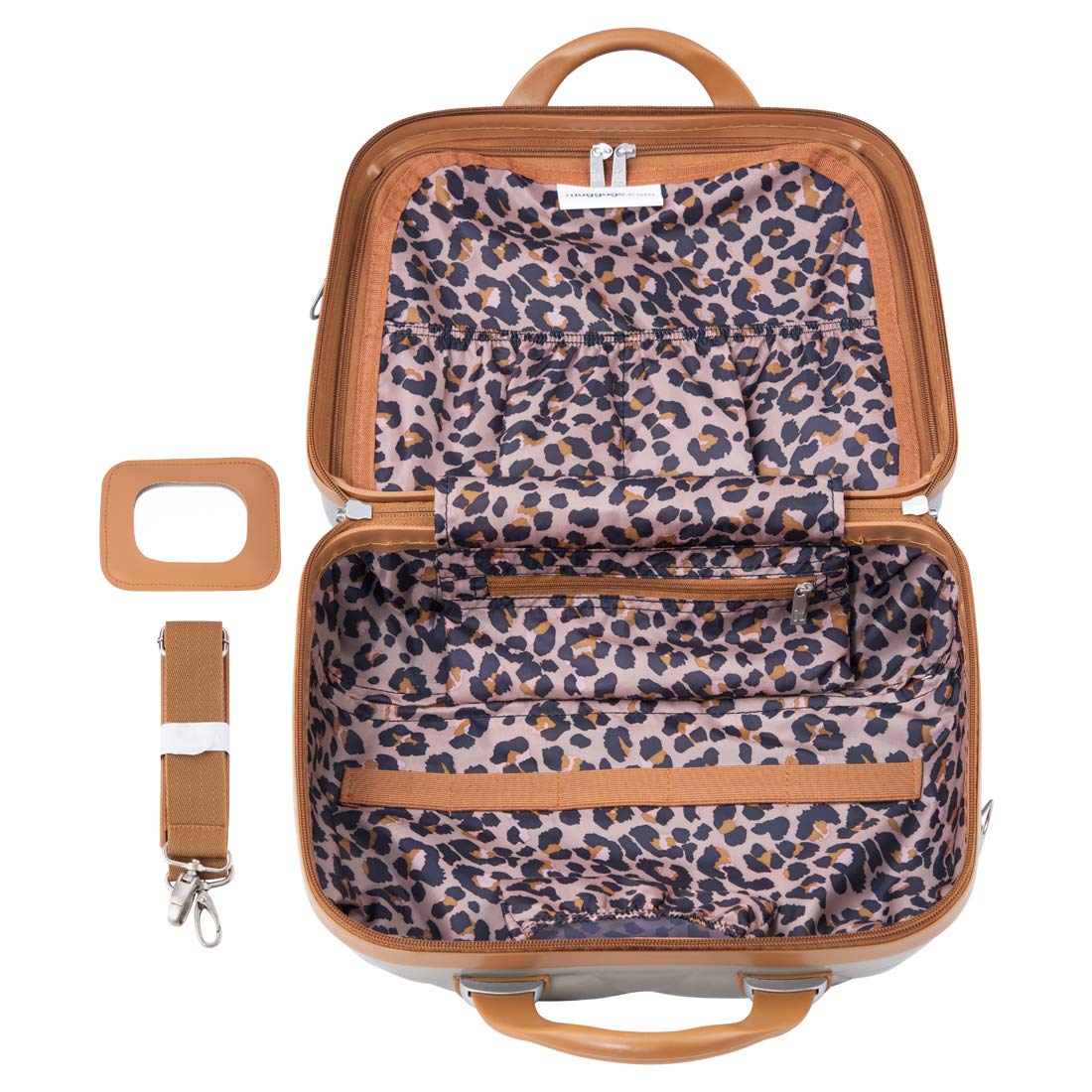 it luggage- Vanity Case-St. Tropez-Champagne with Tan trimmings-14 inches-Hand Bag- Cosmetic box-Hardsided-PC-36cms