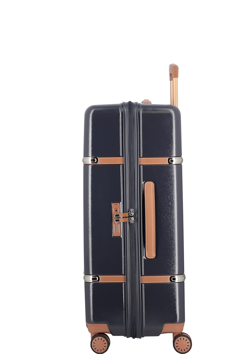 JUMP Cassis Riviera-Navy Blue-Large-77cm Eco Responsible Expandable Hardsided 8 Wheel Luggage with TSA Lock, Anti-Theft Zipper, Name Tag and Luxury Bag Cover