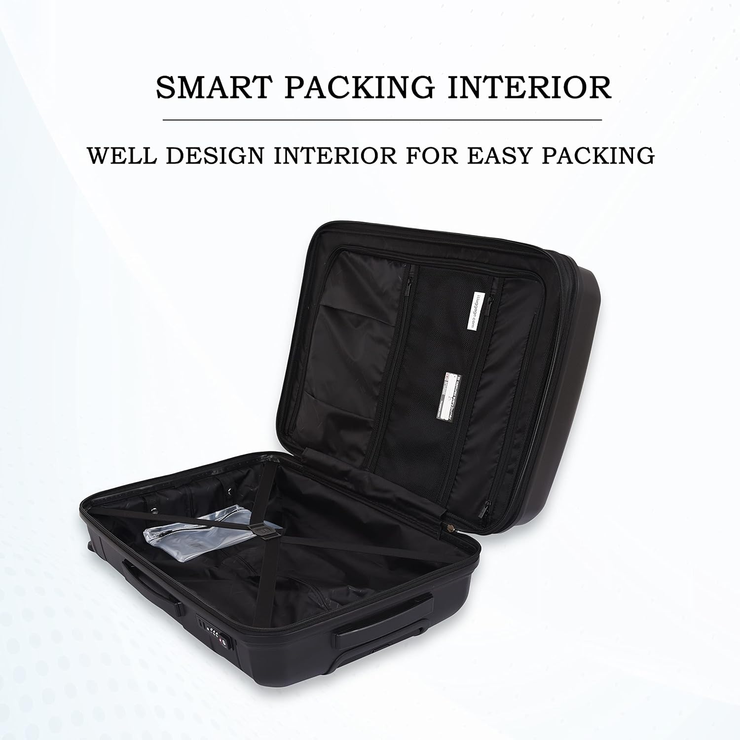 it luggage Momentous Black Large-28 inches Expandable Polypropylene Hardsided with TSA Lock & Wet Pouch Inside 8 Wheel Trolley Bag