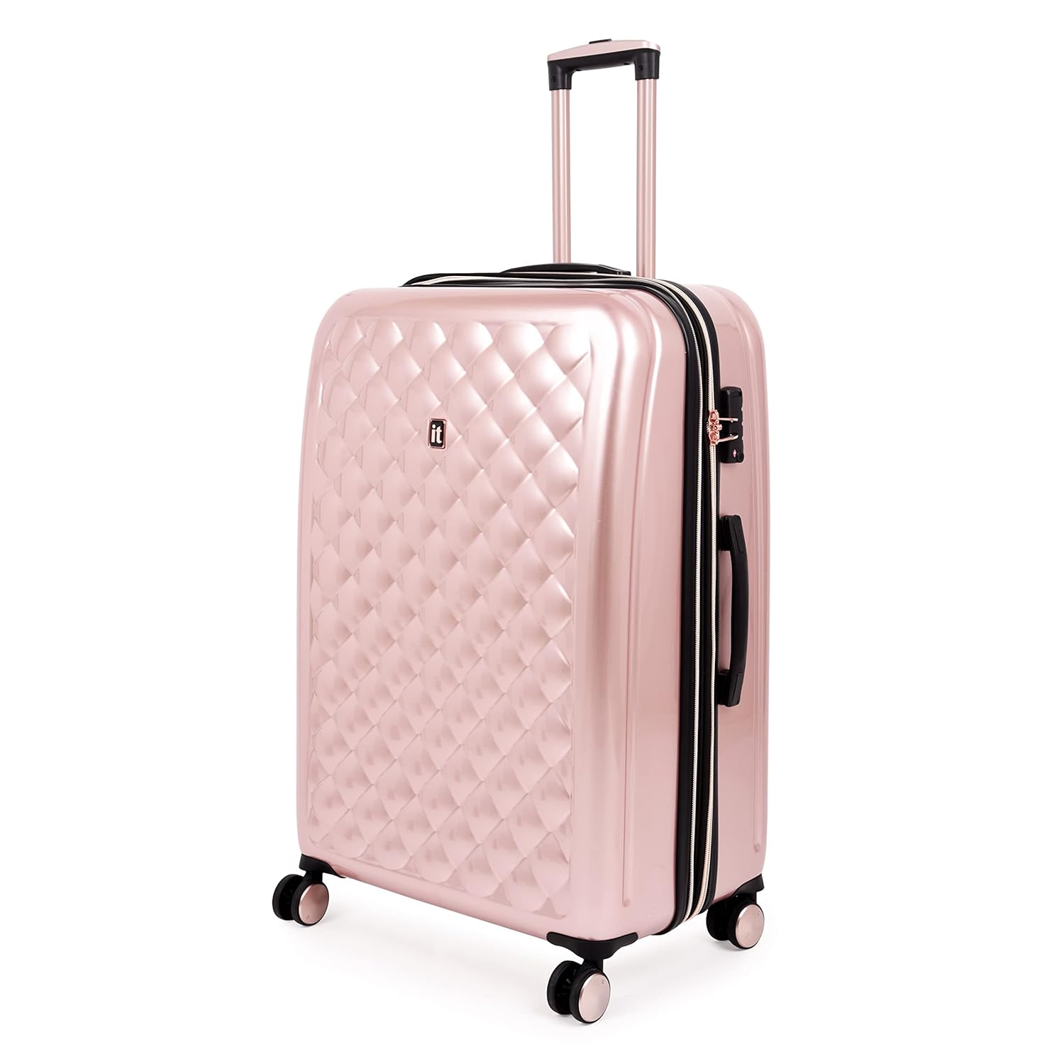 it luggage Fashionista Glossy Rose Gold Set of 2- Medium & Cabin-24 & 20 inches Expandable PC Hardsided with TSA Lock 8 Wheel Trolley Bag
