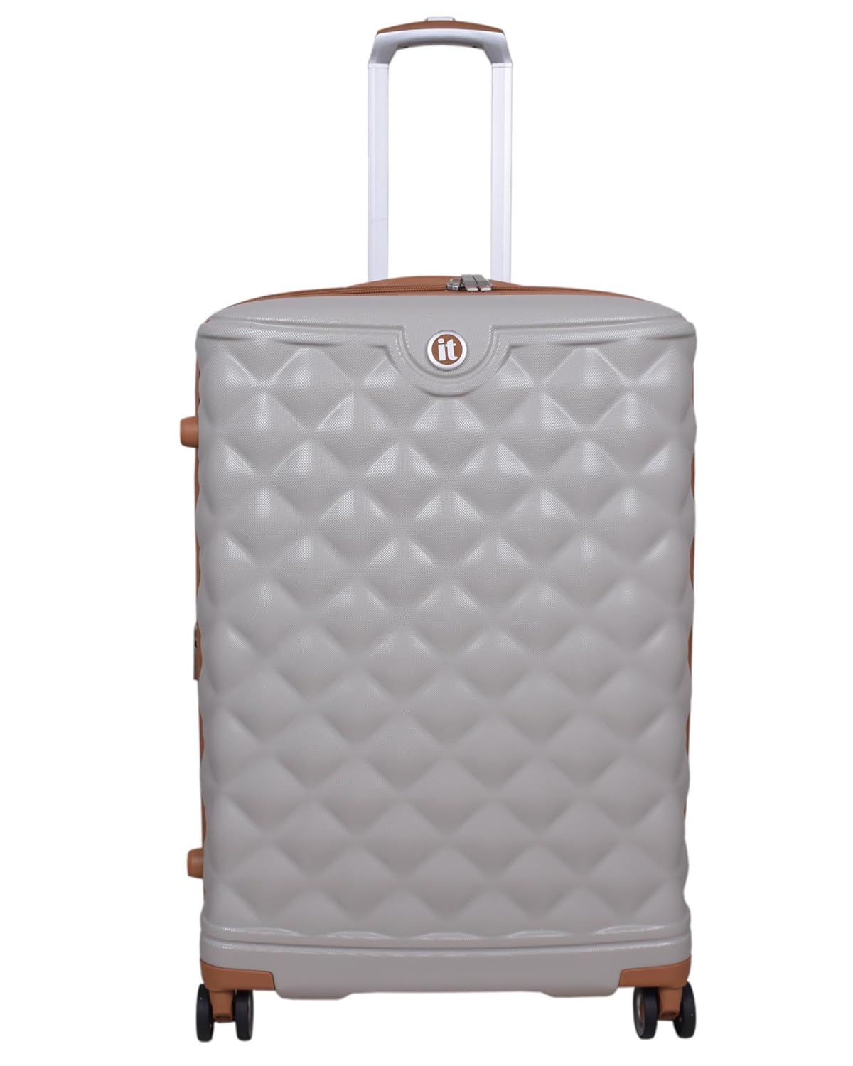 it luggage-Indulging-Light Grey-24 inches-Medium-Expandable Hard Case Beautiful Interior Check-in Luggage 8 Wheel Trolley Bag