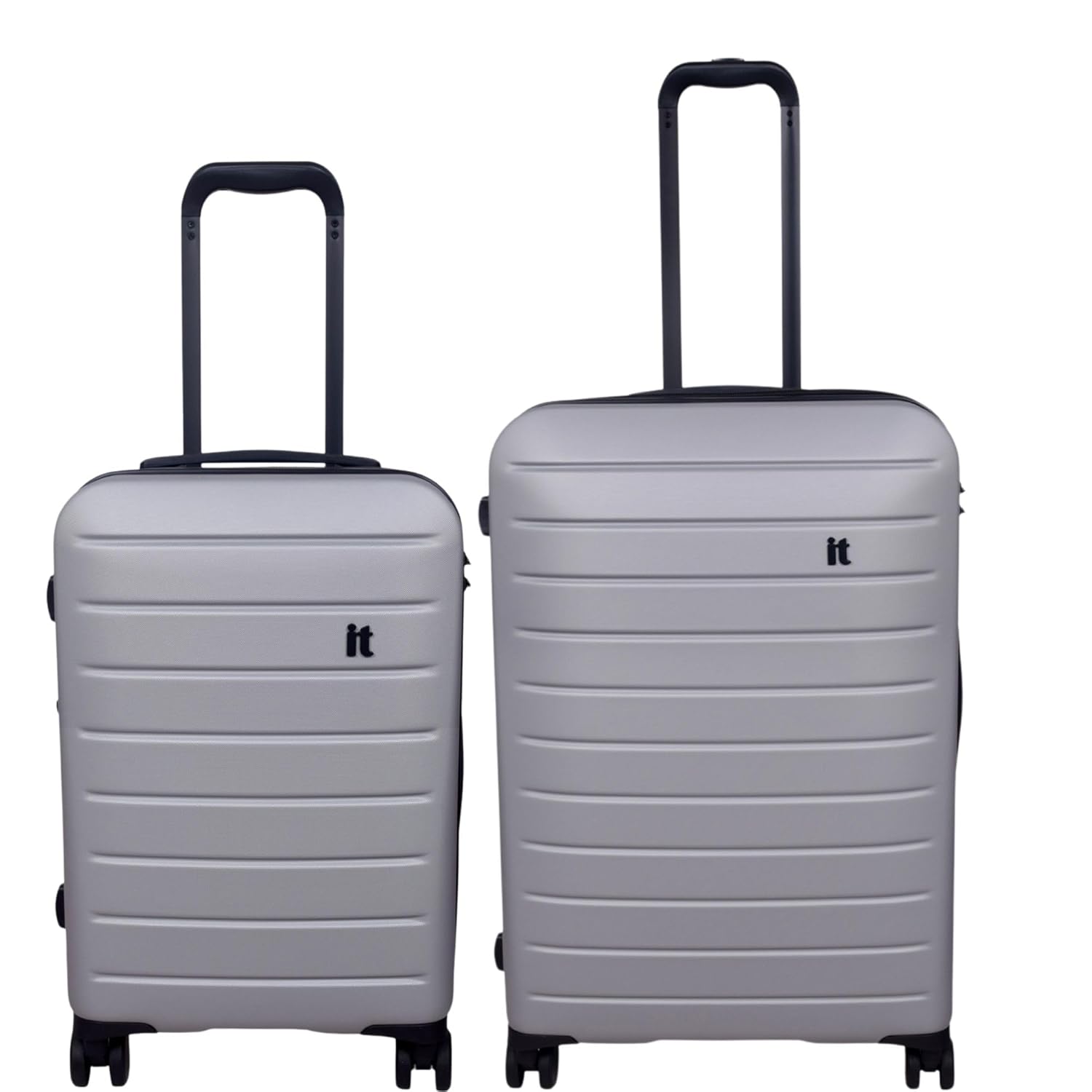 it luggage Legion Silver Grey-Medium & Cabin-70,54 cms Expandable Hardsided 8 Wheel Trolley Luggage with TSA Lock