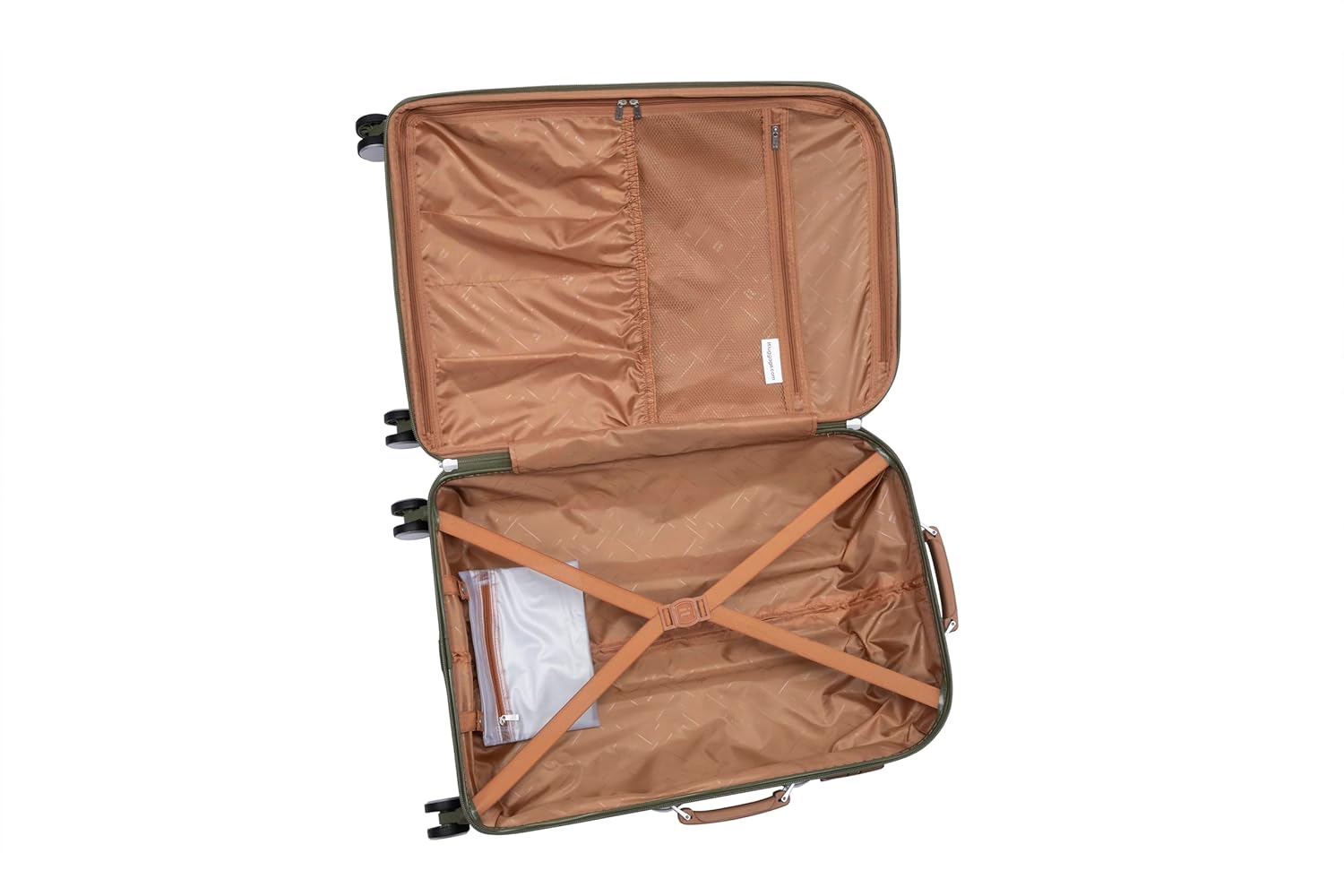 it luggage Embellish-Olive-Set of 3-Large, Medium & Small-28, 24 & 20 inches Hardsided Expandable Cabin & Check-in Luggage 8 Wheel Trolley Bag with TSA Lock & Wet Pouch Inside