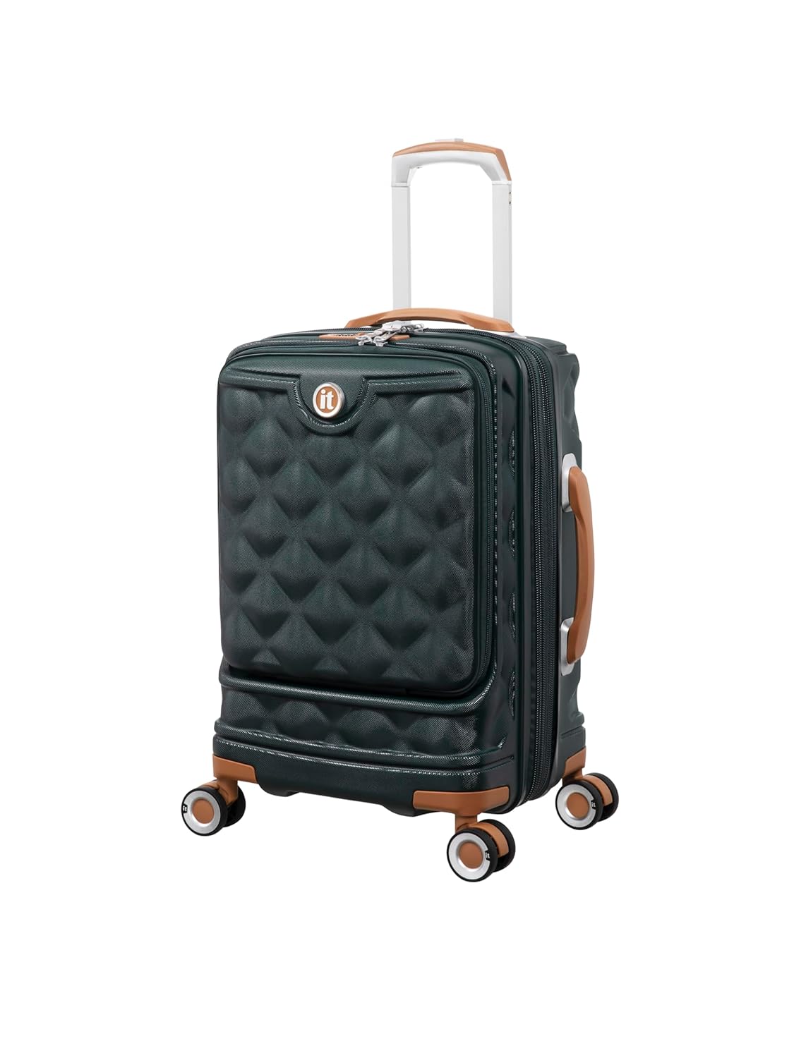 it luggage- Indulging-Dark Green-Cabin 20 inches with Padded Laptop Section in The Front Expandable Hard Case Beautiful Interior Carry-on 8 Wheel Trolley Bag
