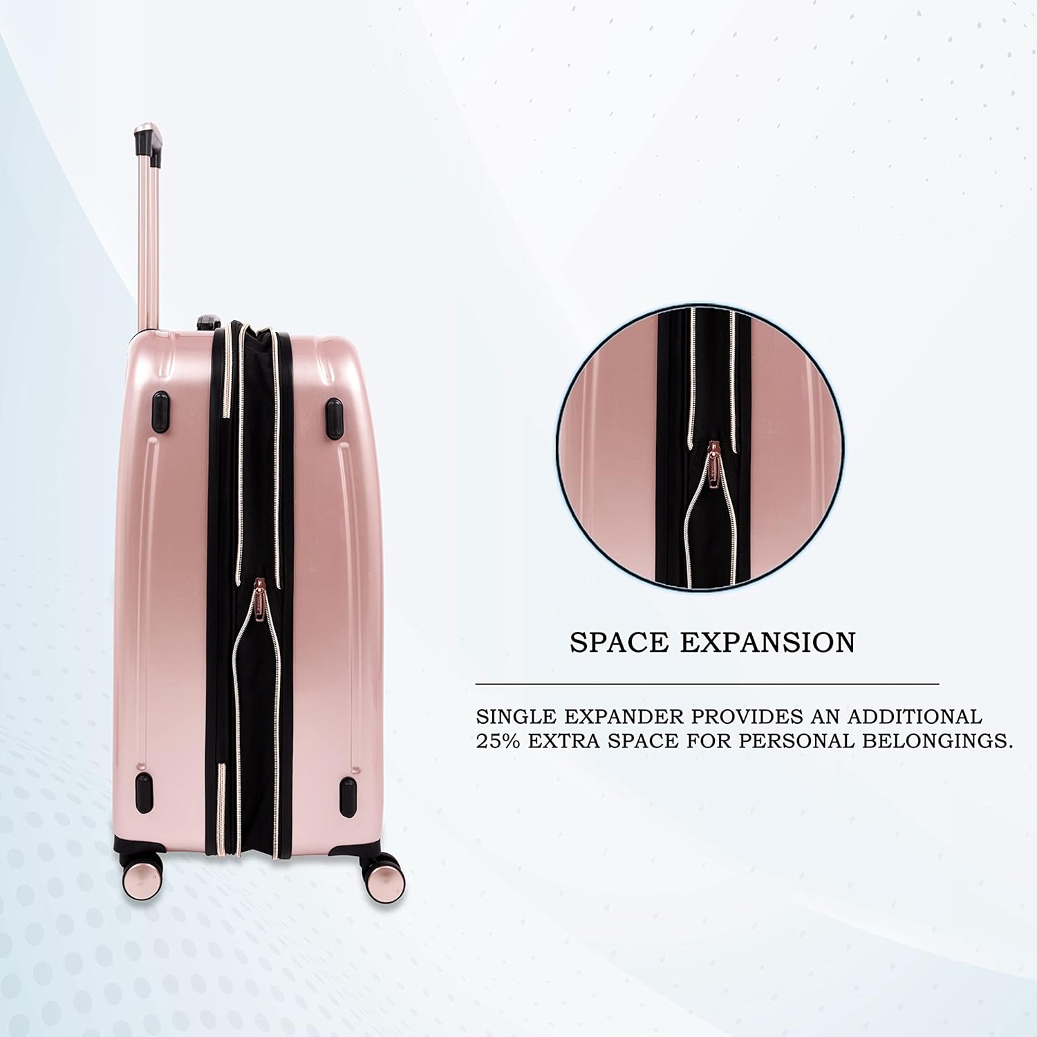 it luggage Fashionista Glossy Rose Gold Large-28 inches Expandable PC Hardsided with TSA Lock 8 Wheel Trolley Bag