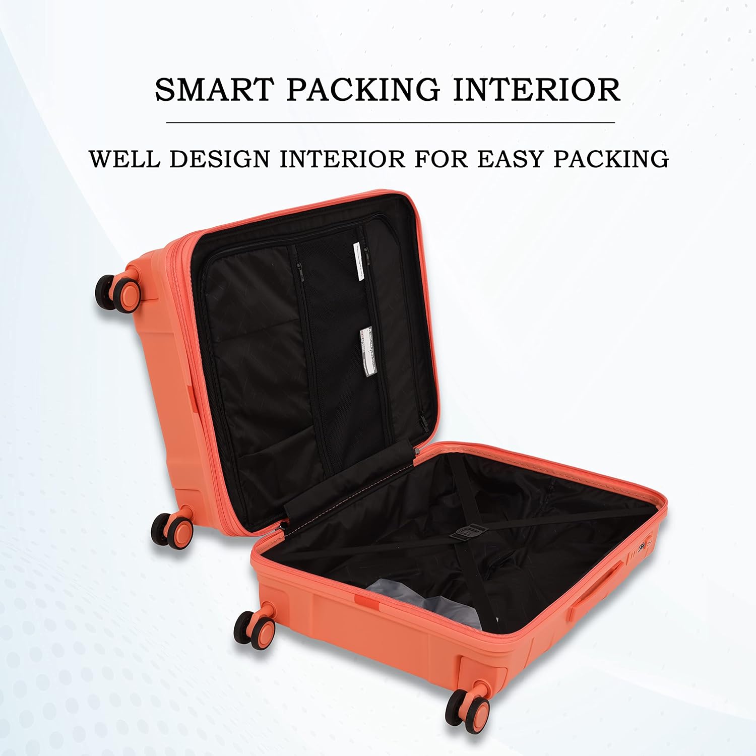 it luggage Momentous Fusion Coral Medium-24 inches Expandable Polypropylene Hardsided with TSA Lock & Wet Pouch Inside 8 Wheel Trolley Bag