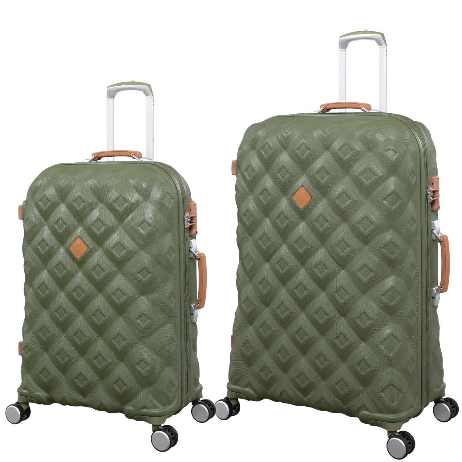 it luggage-Embellish-Olive-Set of 2-Large & Medium-28 & 24 inches Hardsided Check-in Luggage Expandable 8 Wheel Trolley Bag with TSA Lock & Wet Pouch Inside