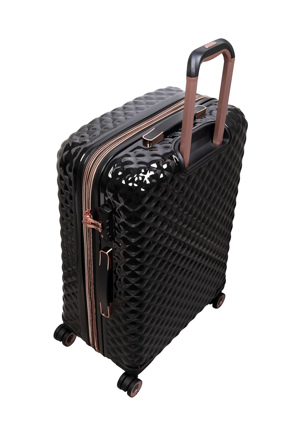 it luggage-Glitzy-Black-Combo-Large & Cabin-28 & 20 inches-Expandable Hard case Carry-on & Check-in Luggage Beautiful Interior 8 Wheel Trolley Bag with TSA Lock & Wet Pouch Inside