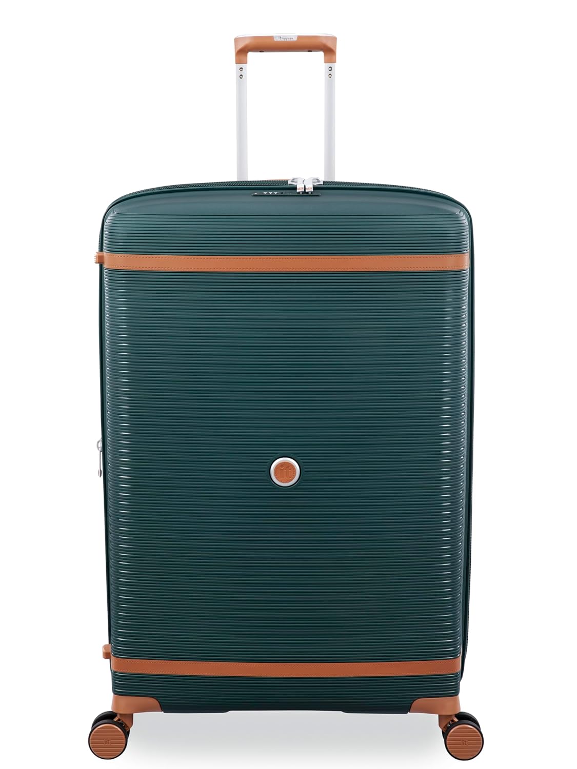 it luggage Illustrious Dark Green-Large-28 inches Expandable Check-in Luggage Hard Case Beautiful Interior 8 Wheel Trolley Bag