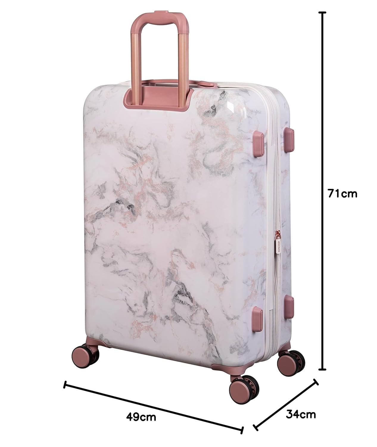 it luggage Sheen -Marmo Rose-Marble Effect Medium-24 inches Polycarbonate Hardsided Suitcase Travel Bag 8 Wheel Trolley Bag with TSA Lock-70 cm