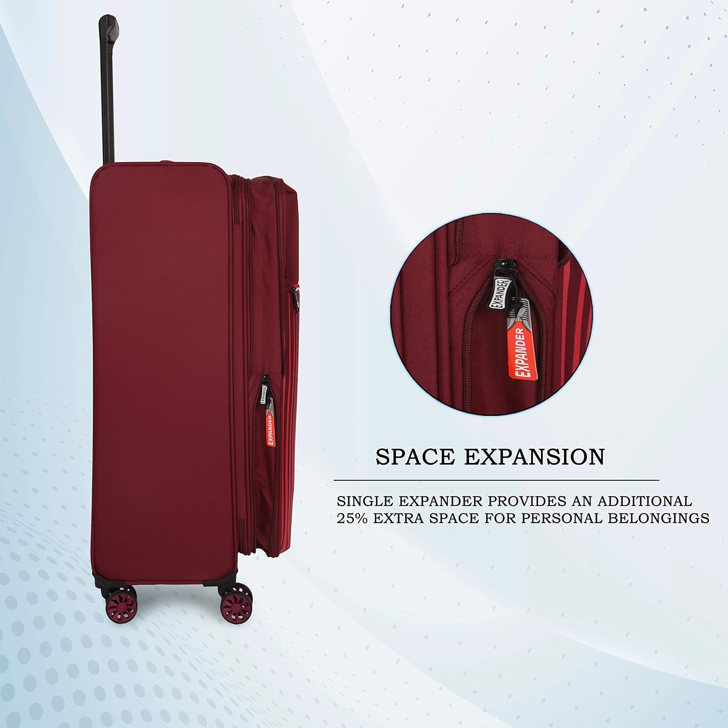 it luggage The Lite-Red- Set of 2-Large & Medium-28 & 24 inches Expandable Softsided with TSA Lock 8 Wheel Trolley Bag
