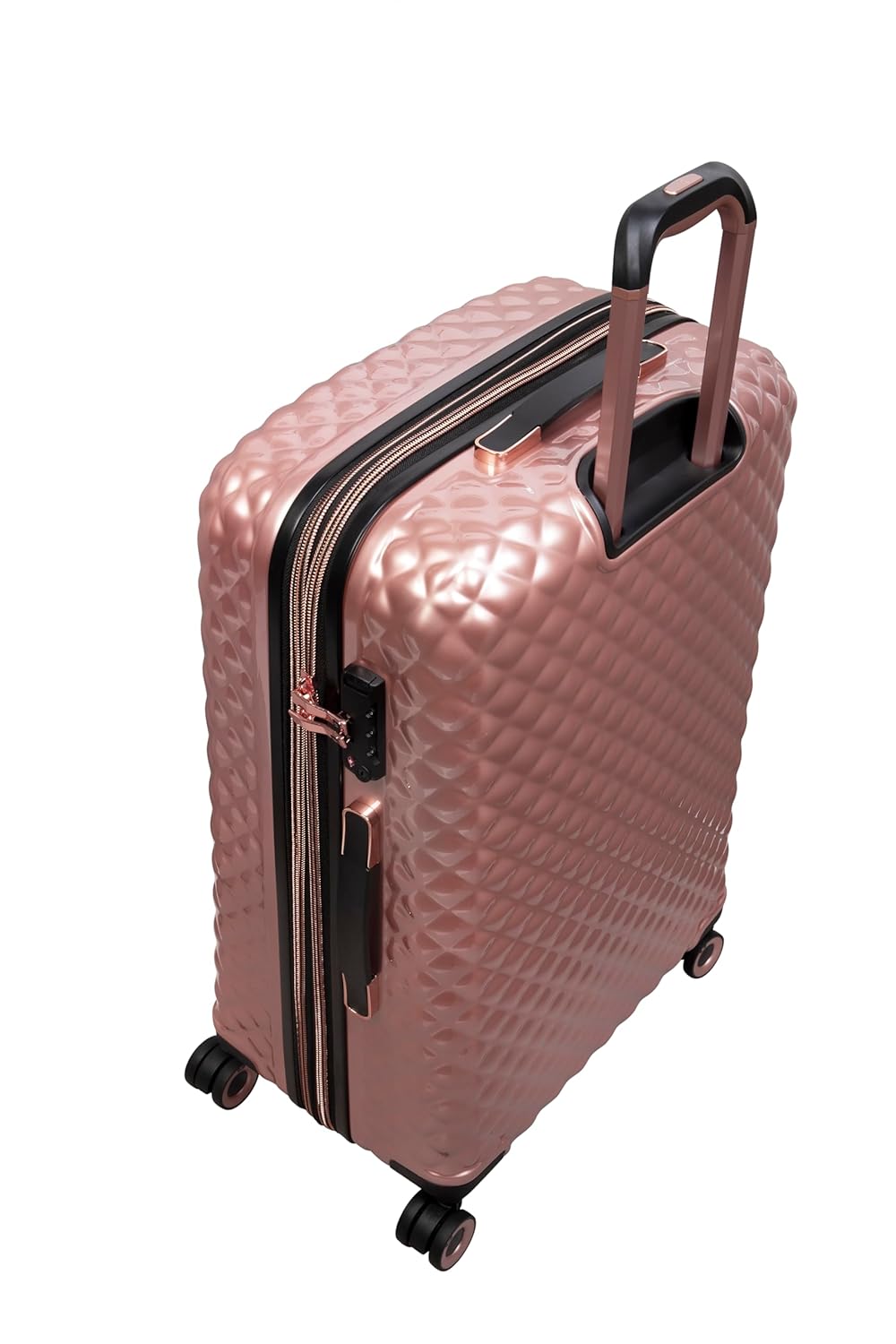 it luggage- Glitzy-Cabin-20 inches-Metallic Rose Gold Expandable Hard Case Carry-on Luggage Beautiful Interior 8 Wheel Trolley Bag with TSA Lock & Wet Pouch Inside