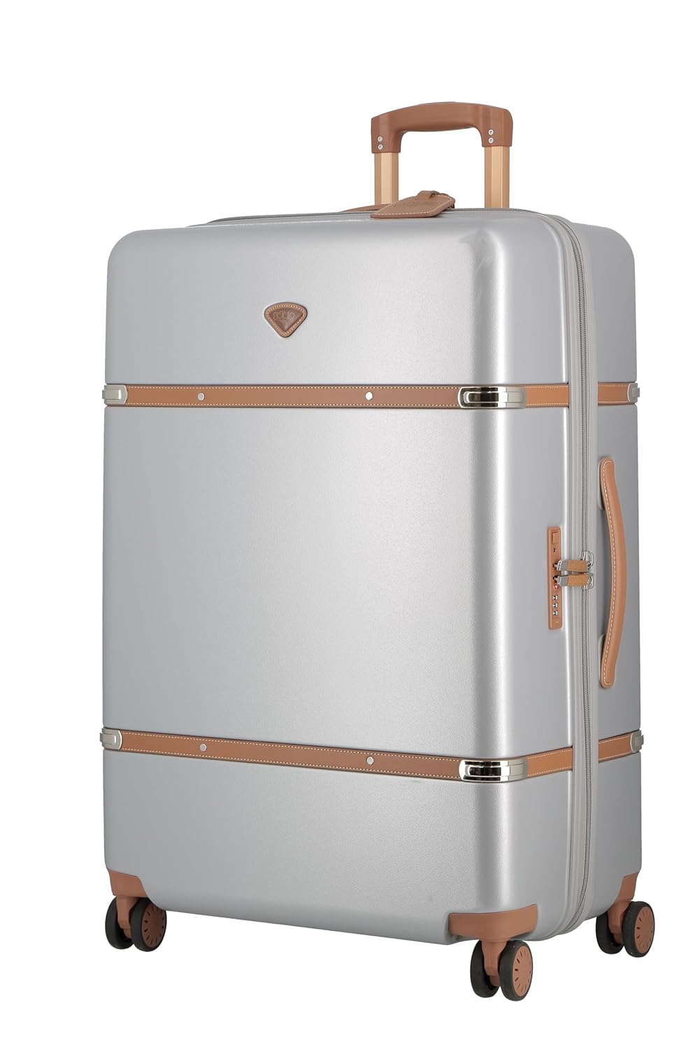 JUMP Cassis RIVIERA-Silver-Large-77cm Eco Responsible Expandable Hardsided 8 Wheel Luggage with TSA Lock, Anti-Theft Zipper, Name Tag and Luxury Bag Cover