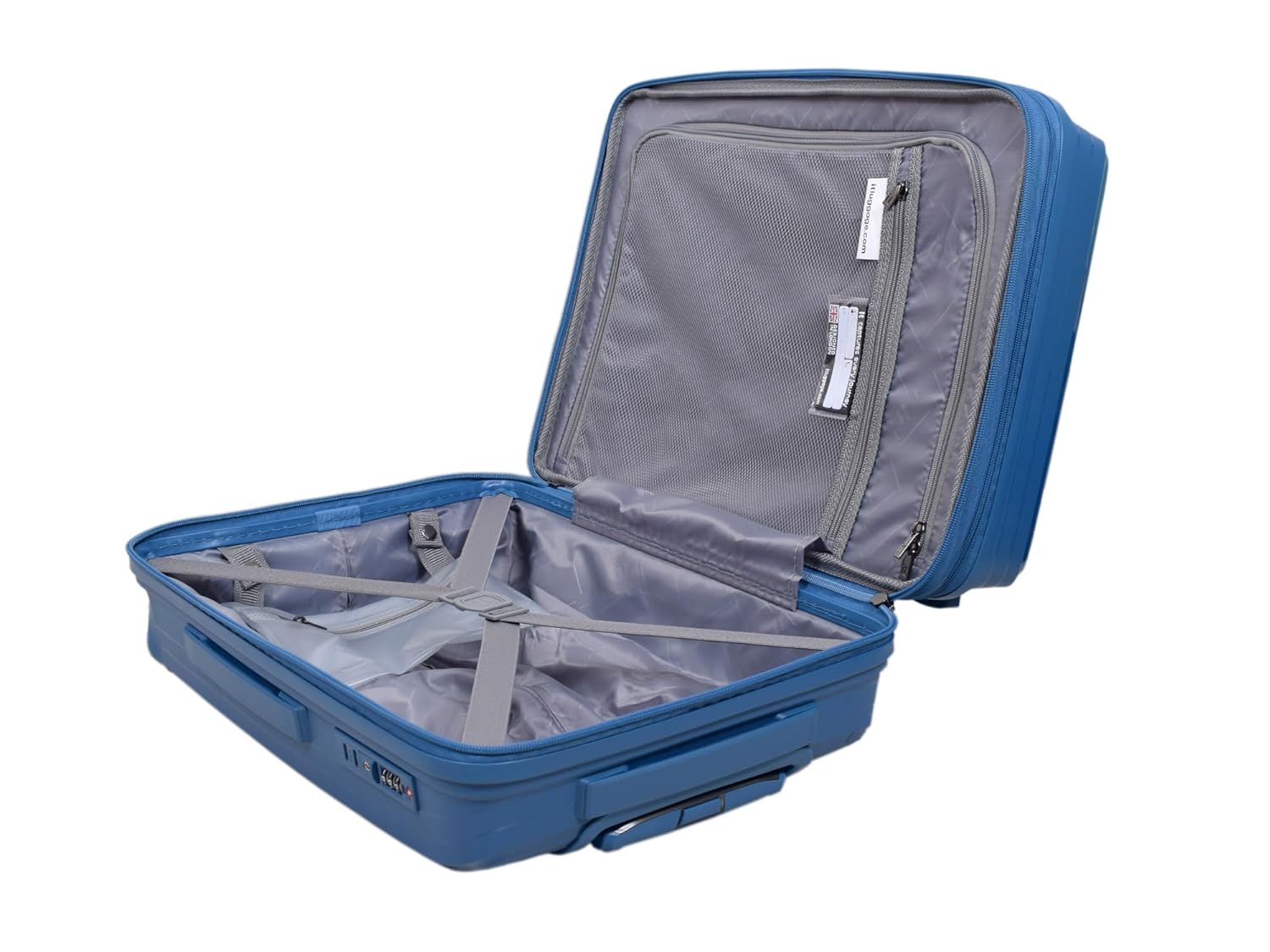 it luggage Spontaneous Blue Cabin-20 inches Carry-on Luggage Expandable Anti-Theft Zipper Polypropylene Hardsided with TSA Lock 8 Wheel Trolley Bag