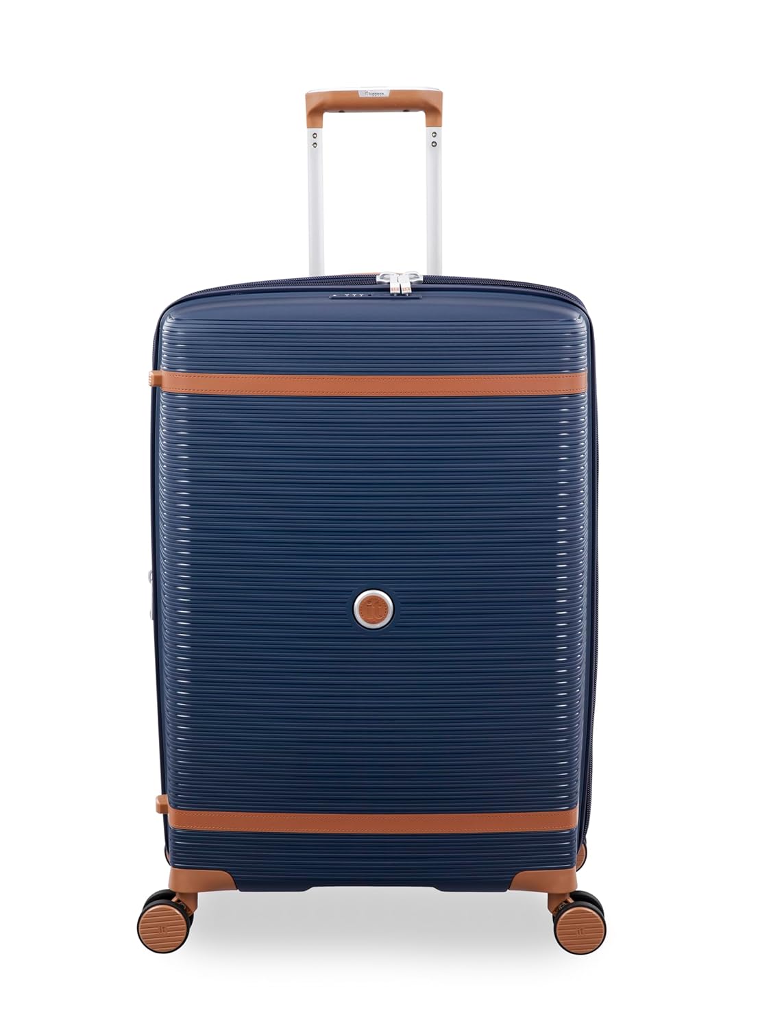 it luggage-Illustrious-Dark Blue-24 inches-Medium-Expandable Hard Case Beautiful Interior Check-in Luggage 8 Wheel Trolley Bag