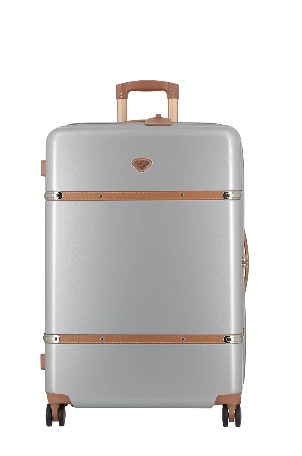 JUMP Cassis RIVIERA-Silver-Large-77cm Eco Responsible Expandable Hardsided 8 Wheel Luggage with TSA Lock, Anti-Theft Zipper, Name Tag and Luxury Bag Cover