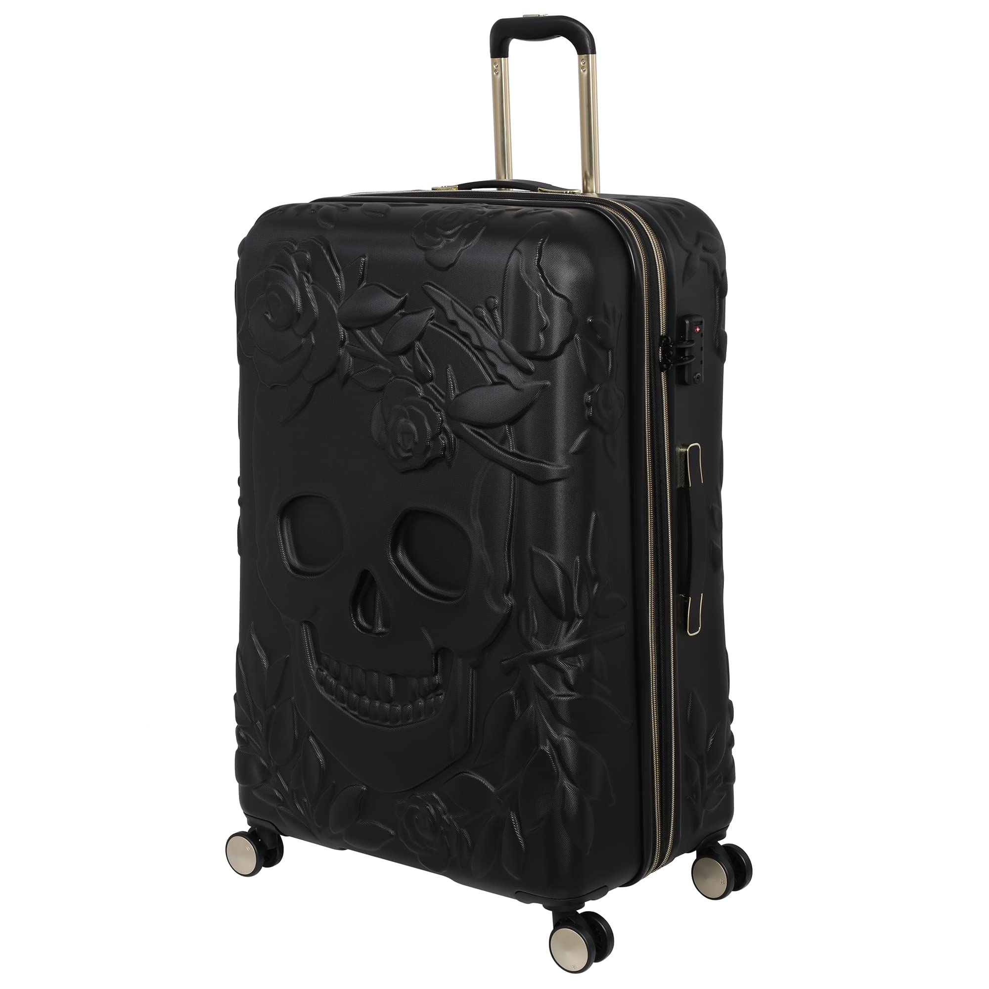 it luggage Skulls II-Black with Gold Highlights Expandable Hardsided with TSA Lock & Wet Pouch Inside 8 Wheel Trolley Bag (LM)