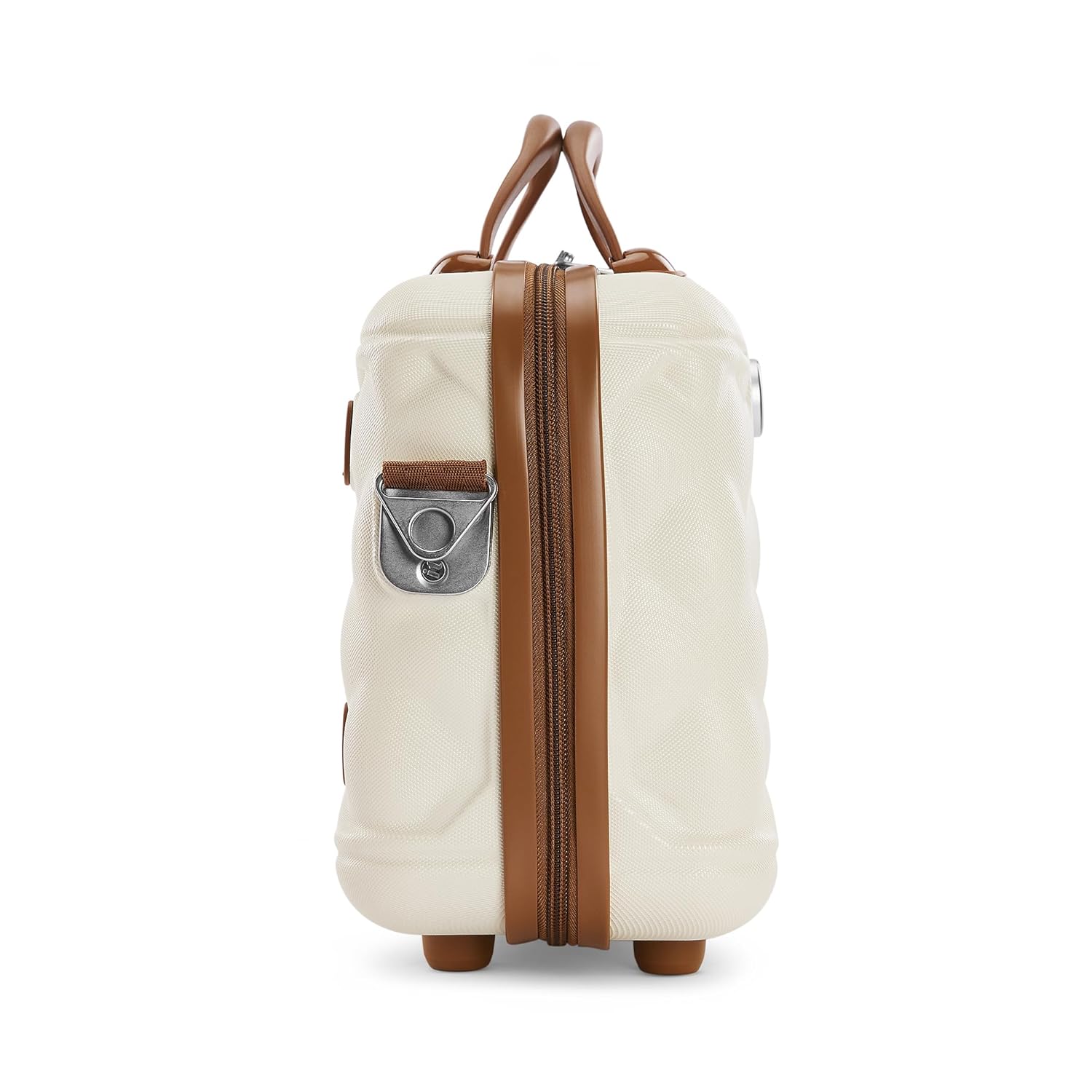it luggage- Vanity Case-Indulging Cream with Tan trimmings Beautiful Interior Hand bag Cosmetic box Hardsided 30cms