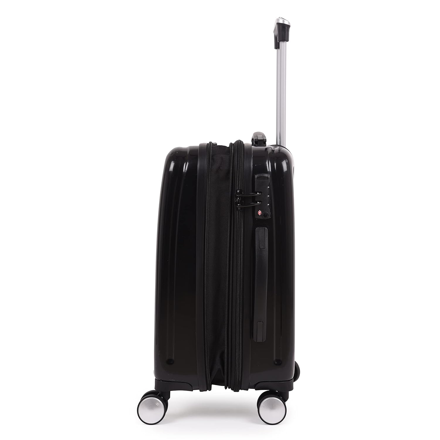it luggage Fashionista Glossy Black Cabin-20 inches Expandable PC Hardsided with TSA Lock 8 Wheel Trolley Bag