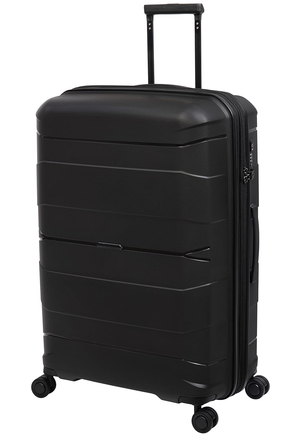 it luggage Momentous Black Set of 2-Large & Medium-28 & 24 inches Expandable Polypropylene Hardsided with TSA Lock & Wet Pouch Inside 8 Wheel Trolley Bag