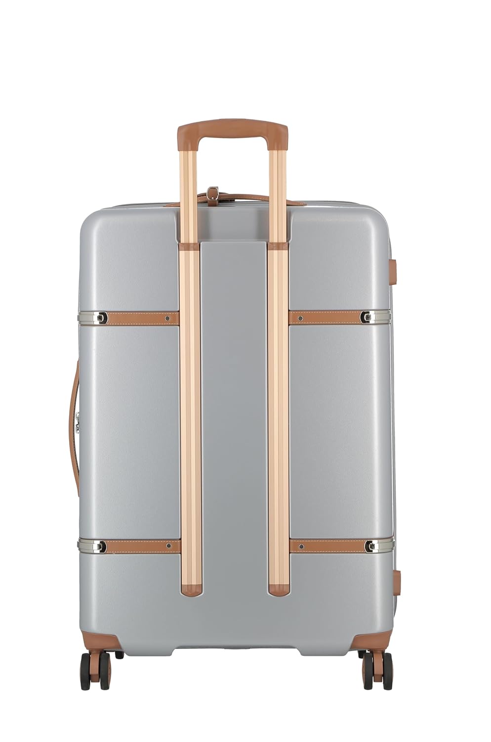 JUMP Cassis RIVIERA-Silver-Medium-66 cm Eco Responsible Expandable Hardsided 8 Wheel Luggage with TSA Lock, Anti-Theft Zipper,Name Tag and Luxury Bag Cover