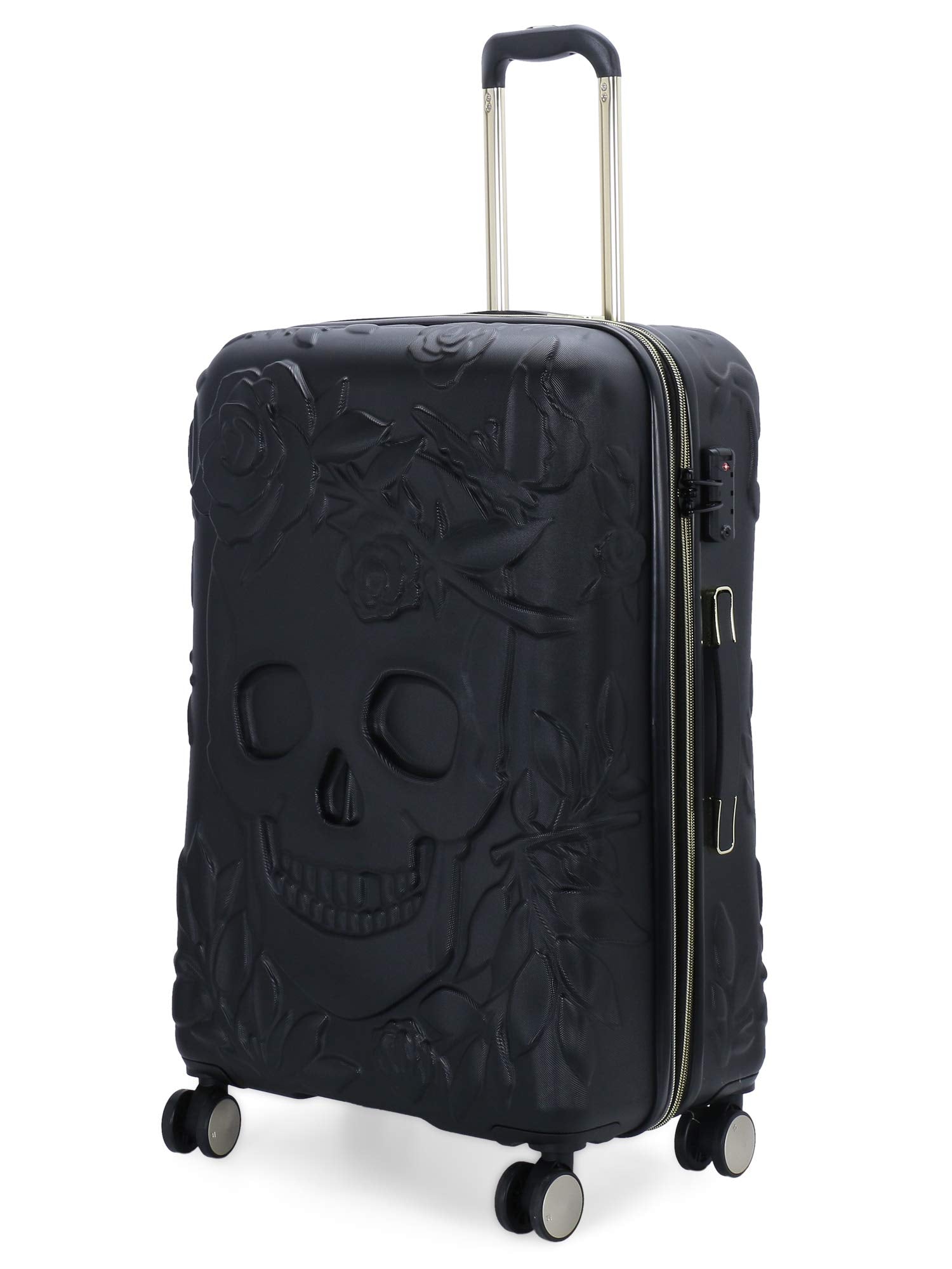 it luggage Skulls II-Black with Gold Highlights Expandable Hardsided with TSA Lock & Wet Pouch Inside 8 Wheel Trolley Bag (LM)