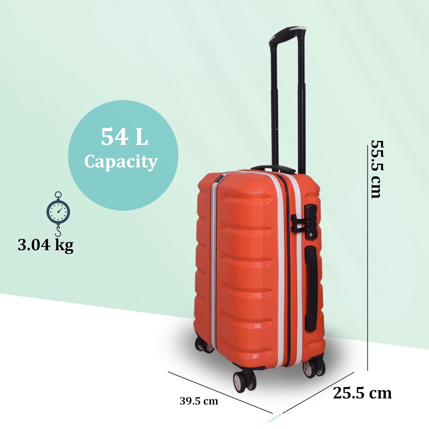 it luggage Intertide Red Cabin-20 inches Expandable Polycarbonate Hard Case Carry on Luggage TSA Lock 8 Wheel Trolley Bag Water Proof Interior Pocket