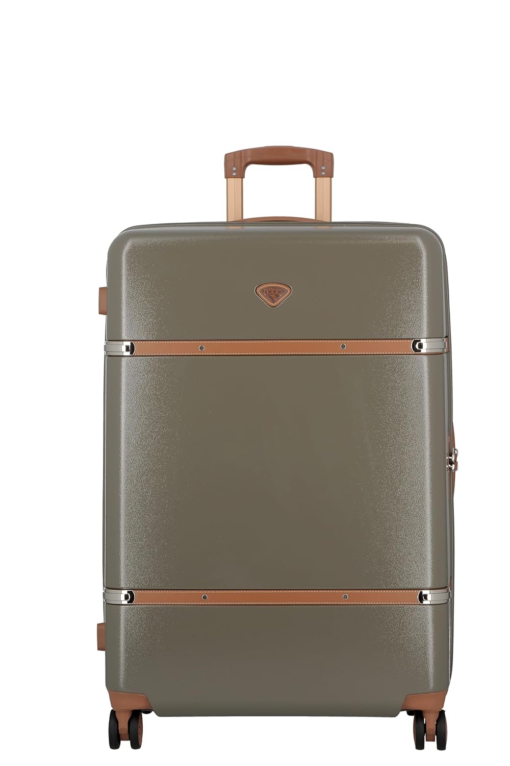 JUMP Cassis Riviera-Khaki-Set of 2-Large, Cabin-77, 55cm Eco Responsible Expandable Hardsided 8 Wheel Luggage with TSA Lock, Anti-Theft Zipper, Name Tag and Luxury Bag Cover