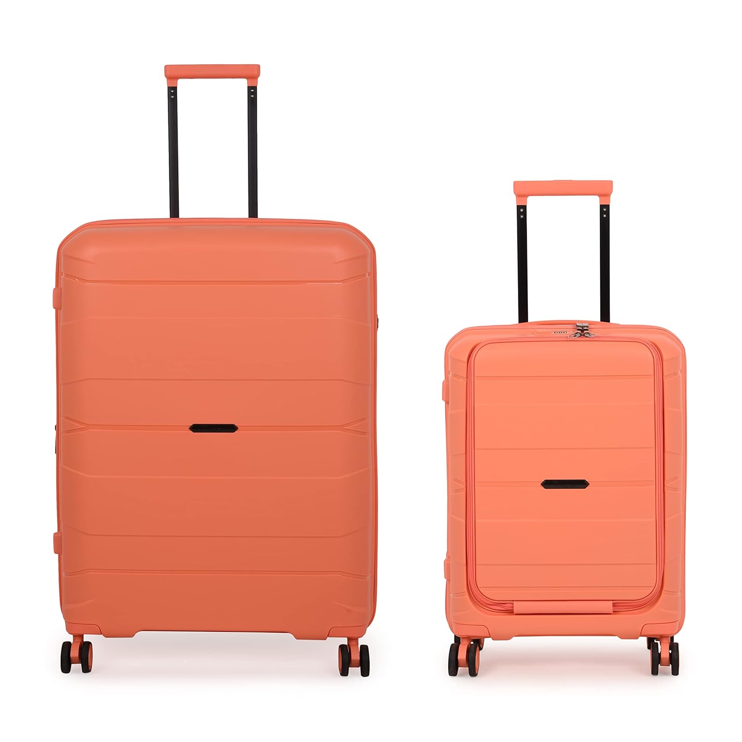 it luggage Momentous Fusion Coral Set of 2-28 & 20 inches Cabin with Padded Laptop Section & Large Expandable Polypropylene Hardsided with TSA Lock & Wet Pouch Inside 8 Wheel Trolley Bag