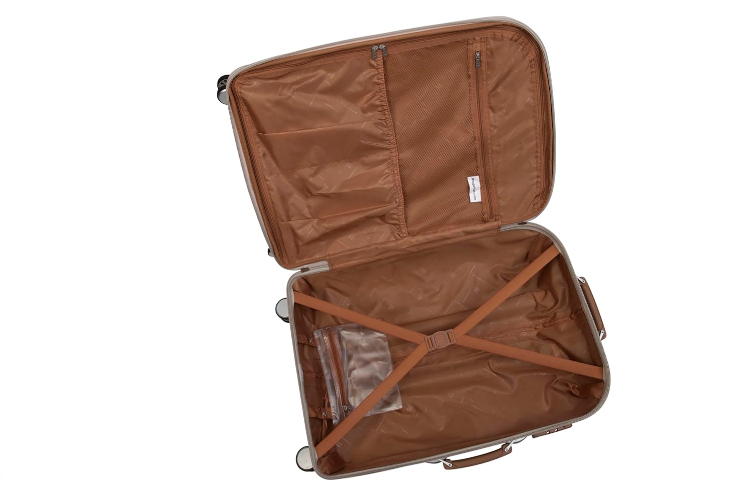 it luggage- Embellish-Beige-Medium-24 inches Hardsided Expandable Check-in Luggage 8 Wheel Trolley Bag with TSA Lock & Wet Pouch Inside