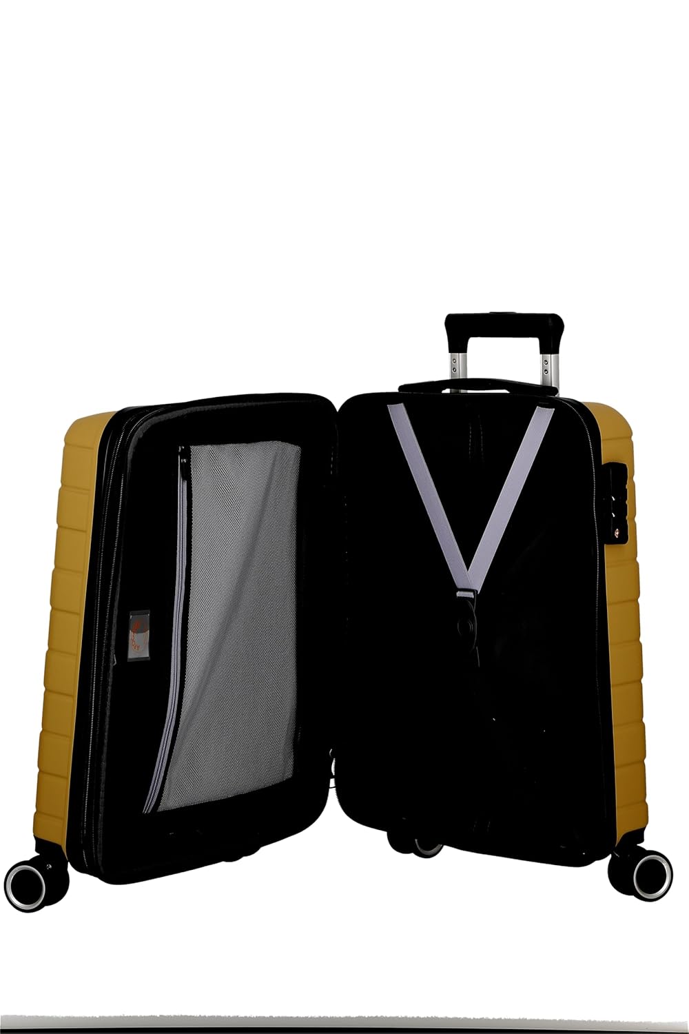 JUMP ESCO -Mustard-Set of 2-Large & Cabin-76, 55 cm Expandable Hardsided 8 Wheel Luggage with TSA Lock