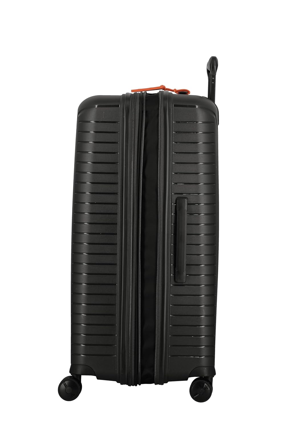 EVAE EV28 Metallic Dark Grey-Large-76cm Expandable Hardsided 8 Wheel Luggaage with TSA Lock, Shoe Pouch, Wet Pouch, Laundry Bag and Silicone Name tag