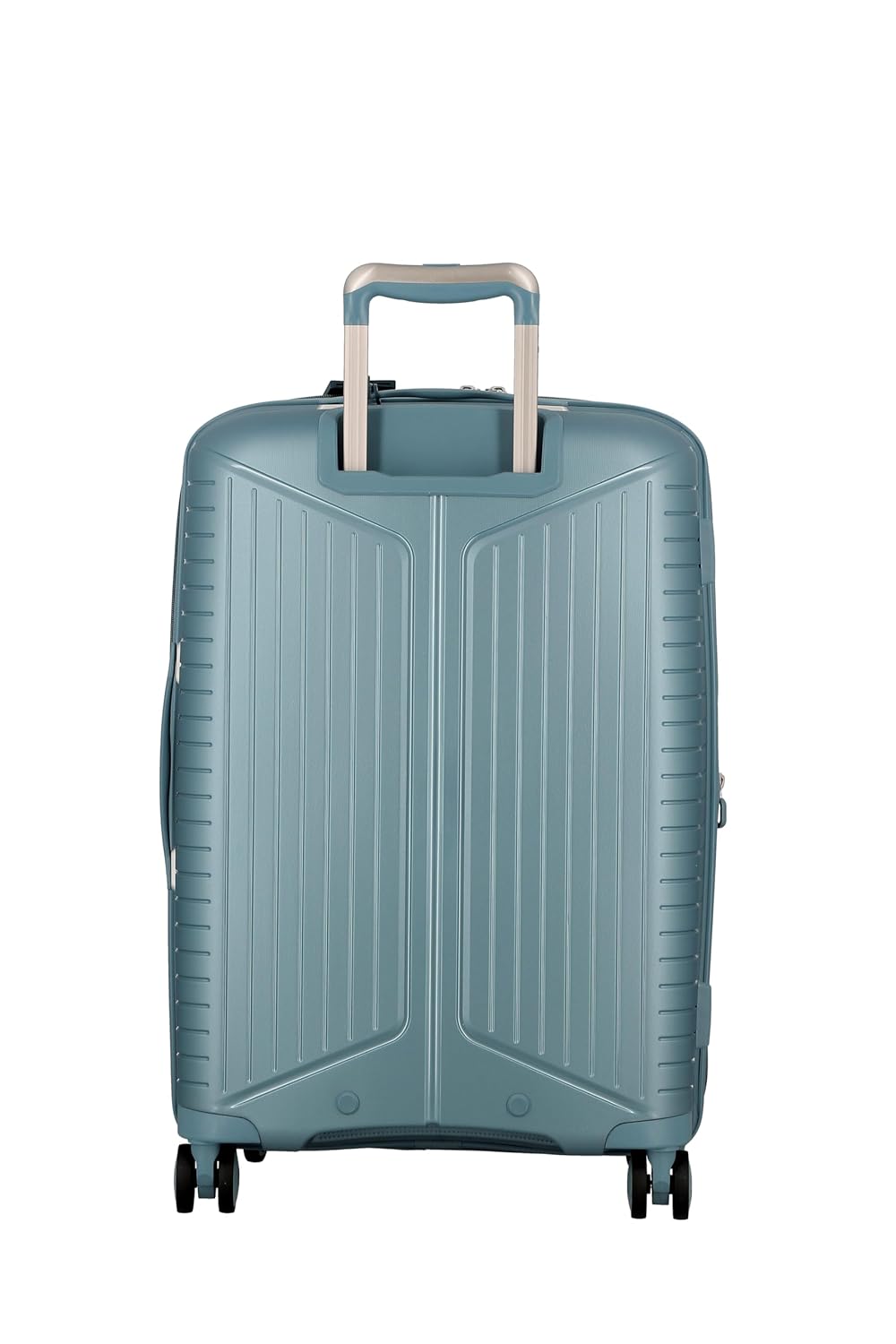 JUMP EVAE EV24 Metallic Light Blue-Medium-66cm Expandable Hardsided 8 Wheel Luggage with TSA Lock, Shoe Pouch, Wet Pouch, Laundry Bag and Silicone Name tag
