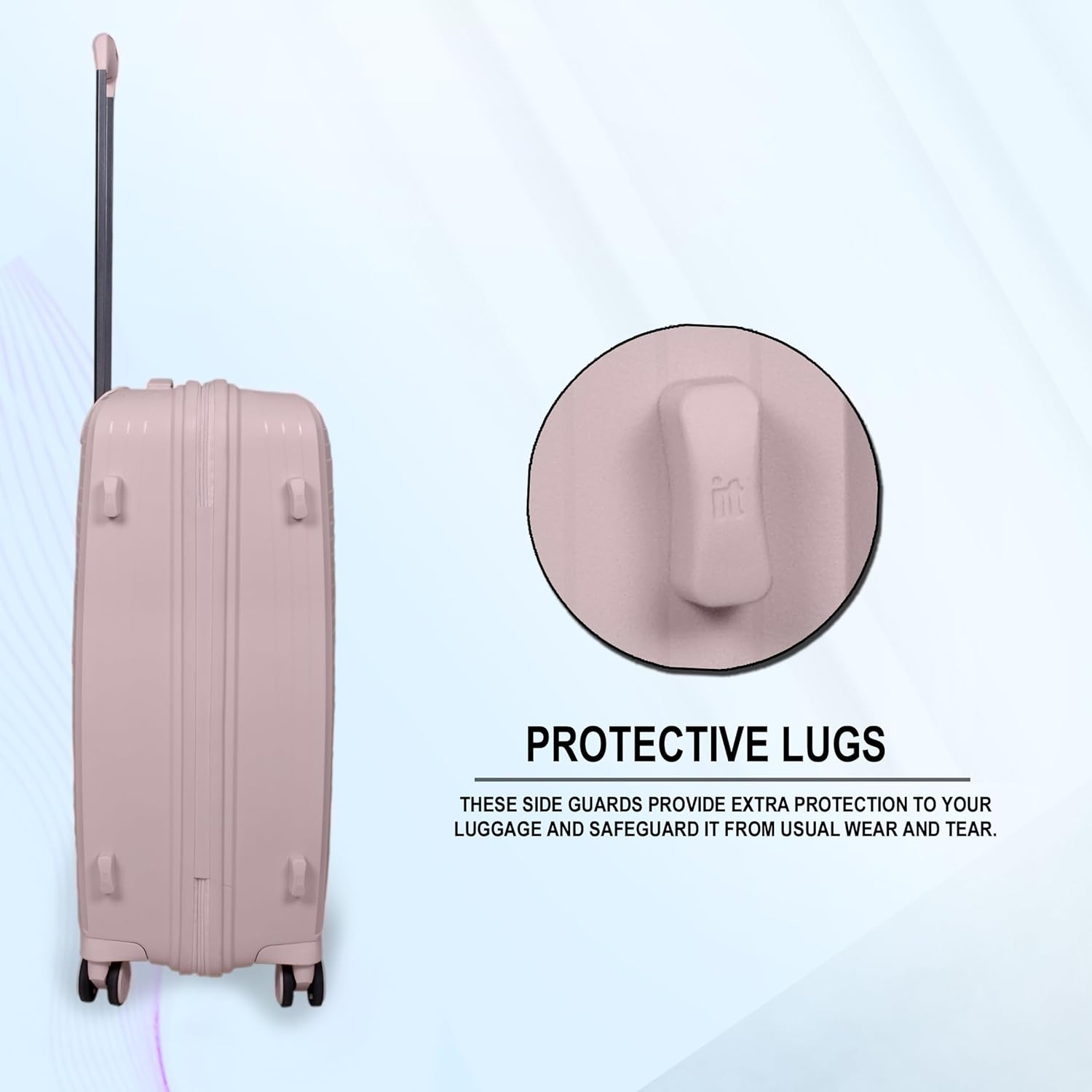 it luggage Spontaneous Soft Pink Set of 2- Large & Cabin-28 & 20 inches Expandable Anti-Theft Zipper Polypropylene Hardsided with TSA Lock 8 Wheel Trolley Bag